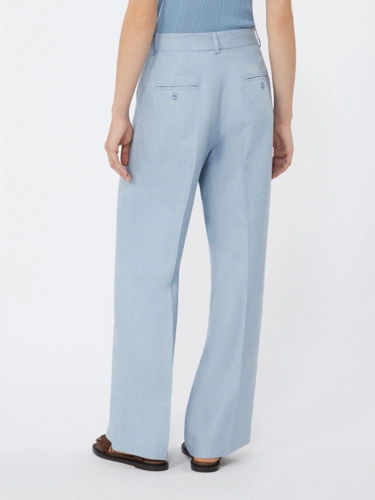 MAX MARA Pantalone Malizia Canvas Lino-Azzuro