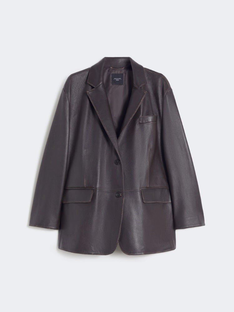 MAX MARA Blazer Pila Pelle-Marrone