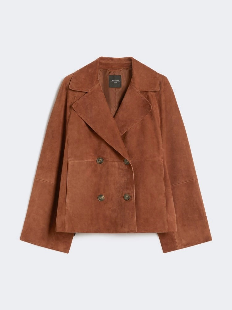 MAX MARA Giacca Sospiro Doppiopetto Suede-Terracotta