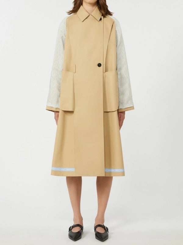 MAX MARA Trench Canasta Impermeabile Reversibile-Beige