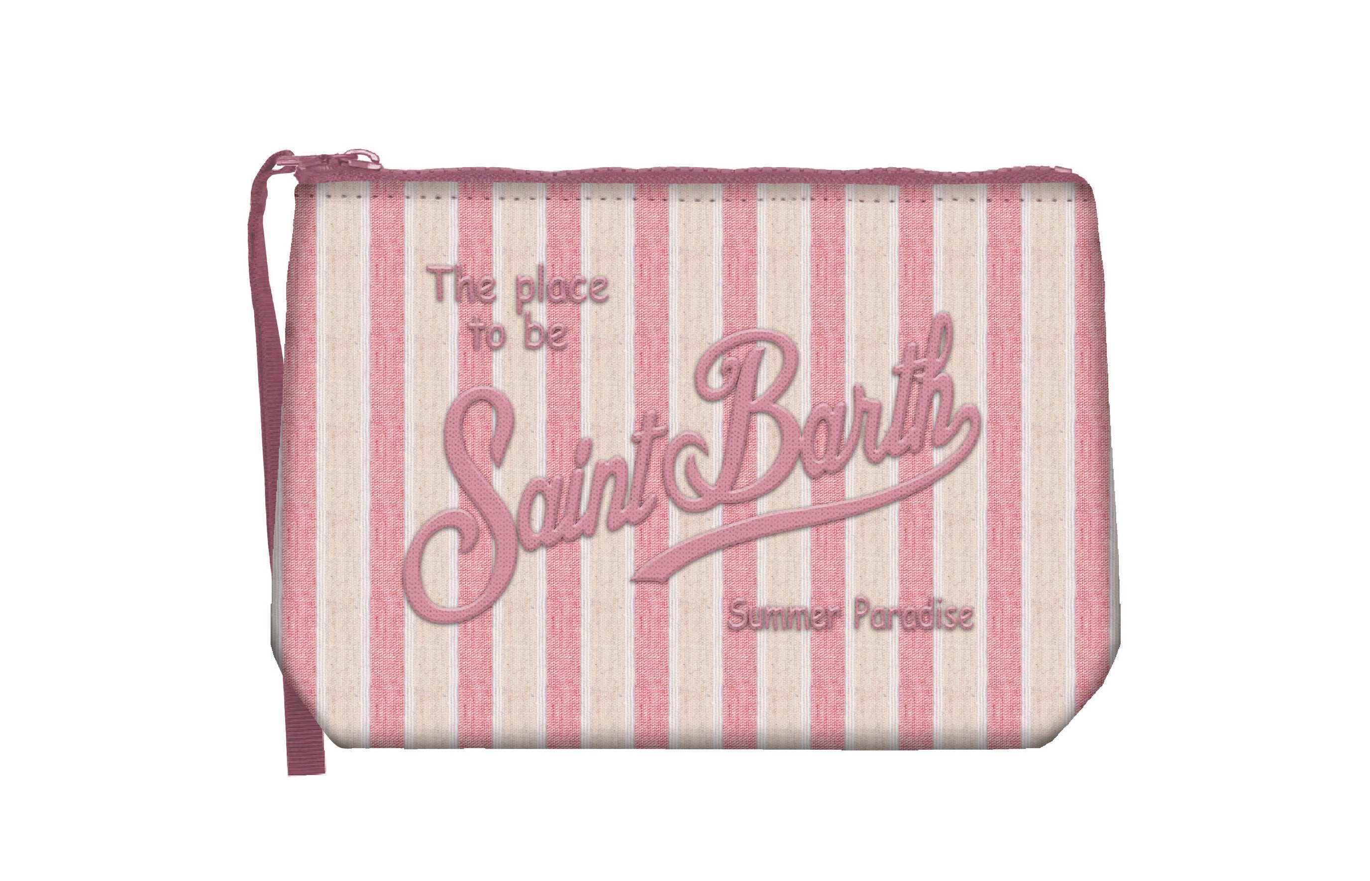 MC2 SAINT BARTH Pochette ALINE COTTON-Tiny Stripes Rosa