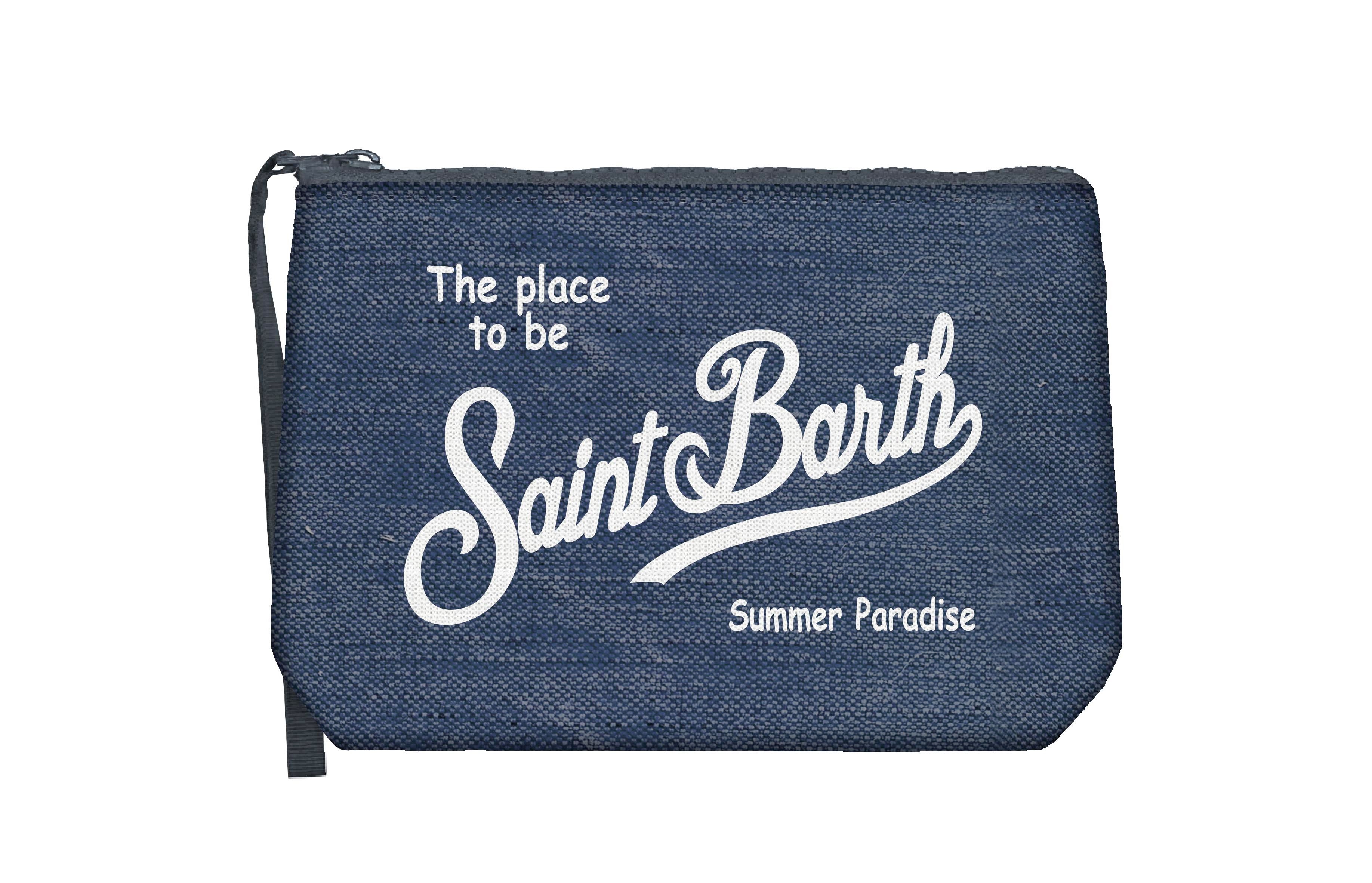 MC2 SAINT BARTH Pochette ALINE LINEN-Navy