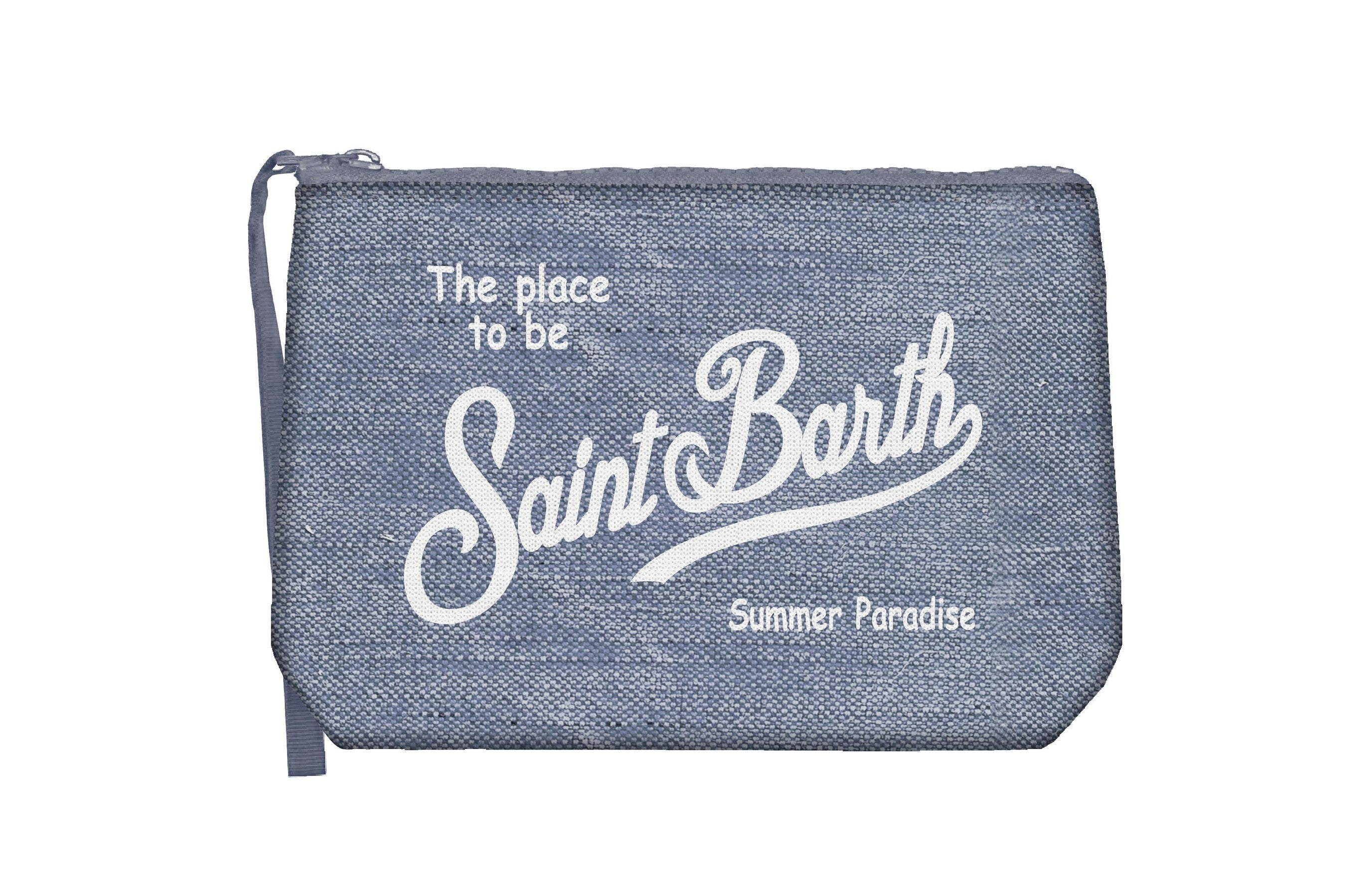 MC2 SAINT BARTH Pochette ALINE LINEN-Denim