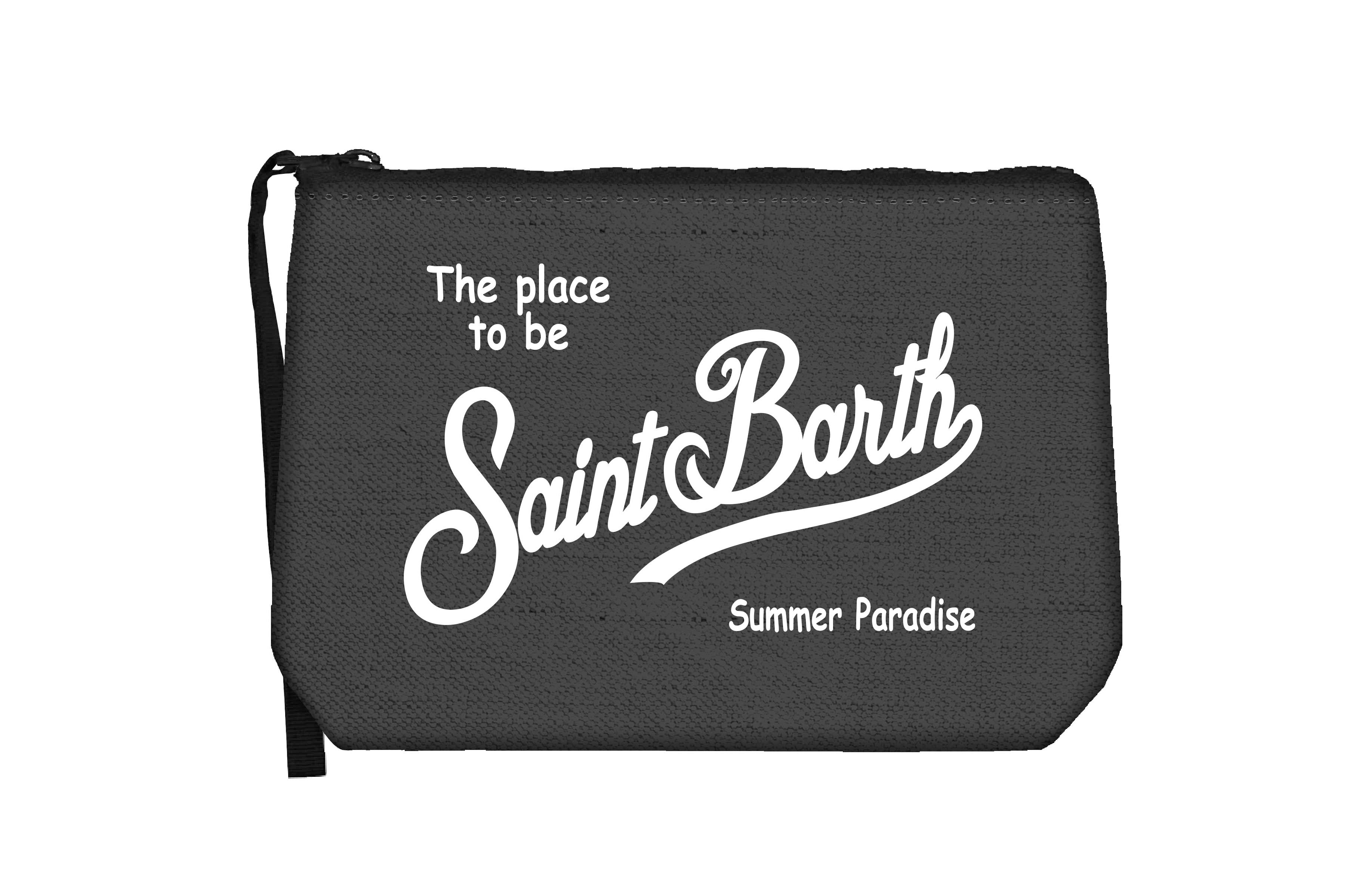 MC2 SAINT BARTH Pochette ALINE LINEN-Nero