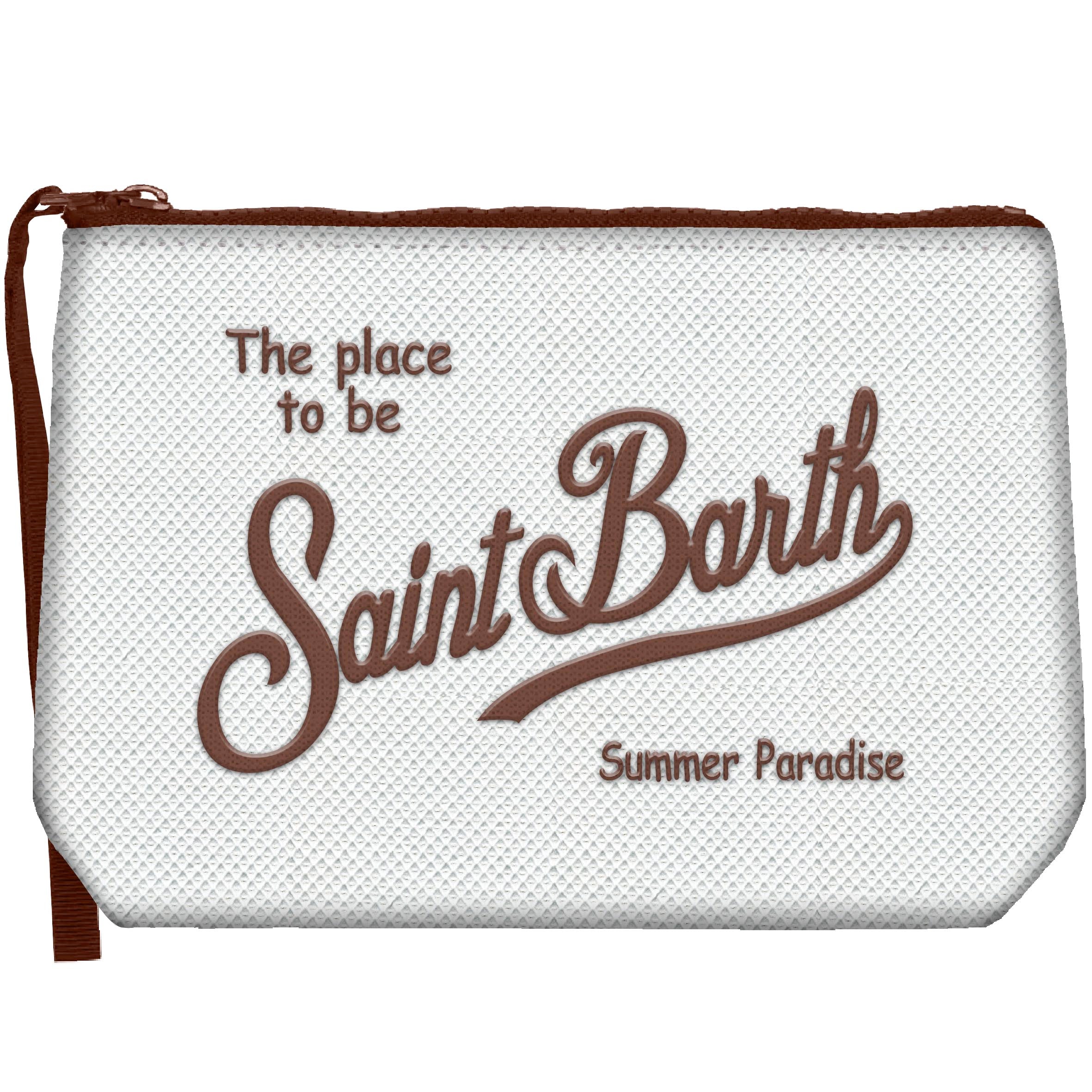 MC2 SAINT BARTH Pochette ALINE PIQUET-Bianco/Marrone