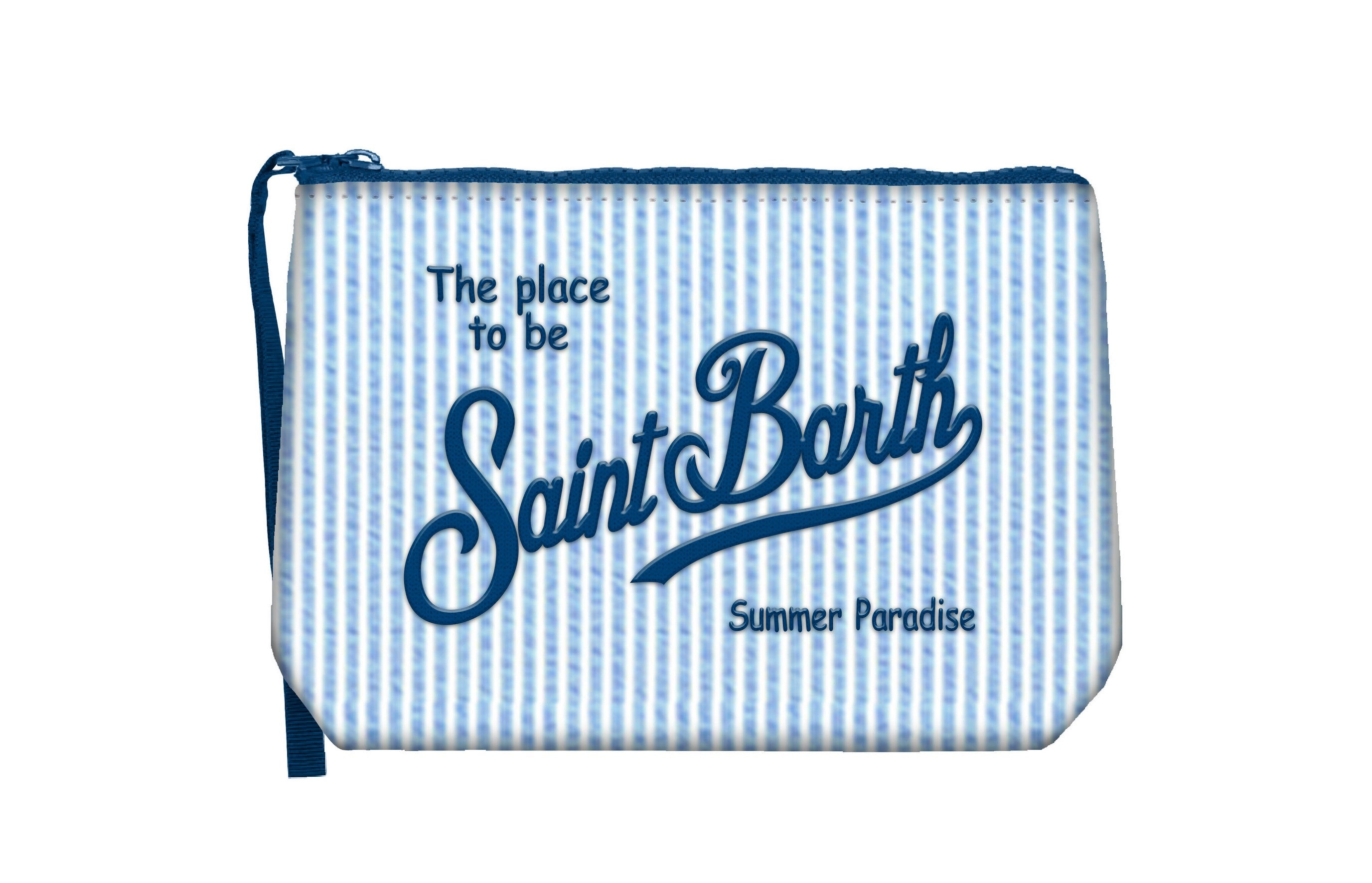 MC2 SAINT BARTH Pochette ALINE SEERSUCKER-Azzurro