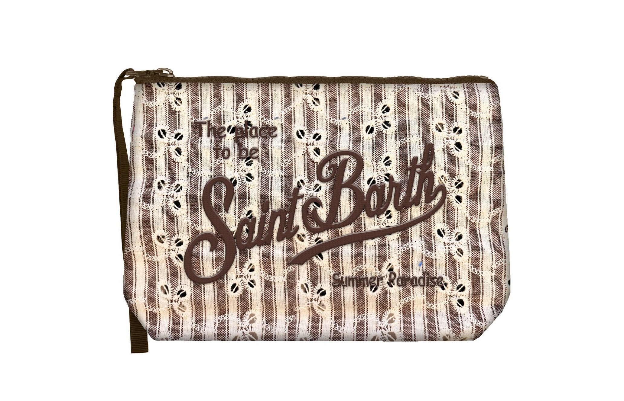 MC2 SAINT BARTH Pochette ALINE SANGALLO-Stripes Marrone