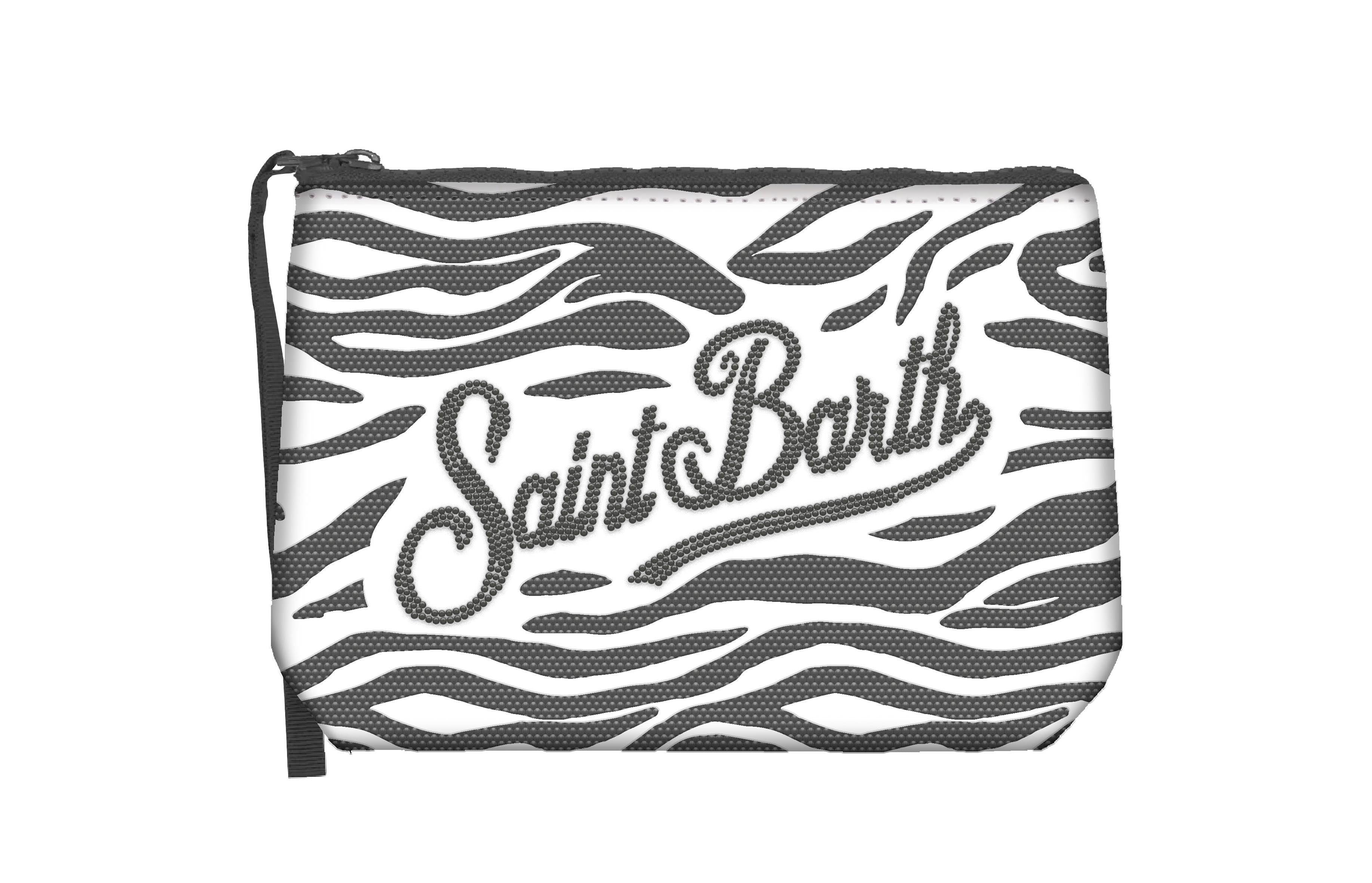 MC2 SAINT BARTH Pochette ALINE STRASS-Zebra Bianco/Nero