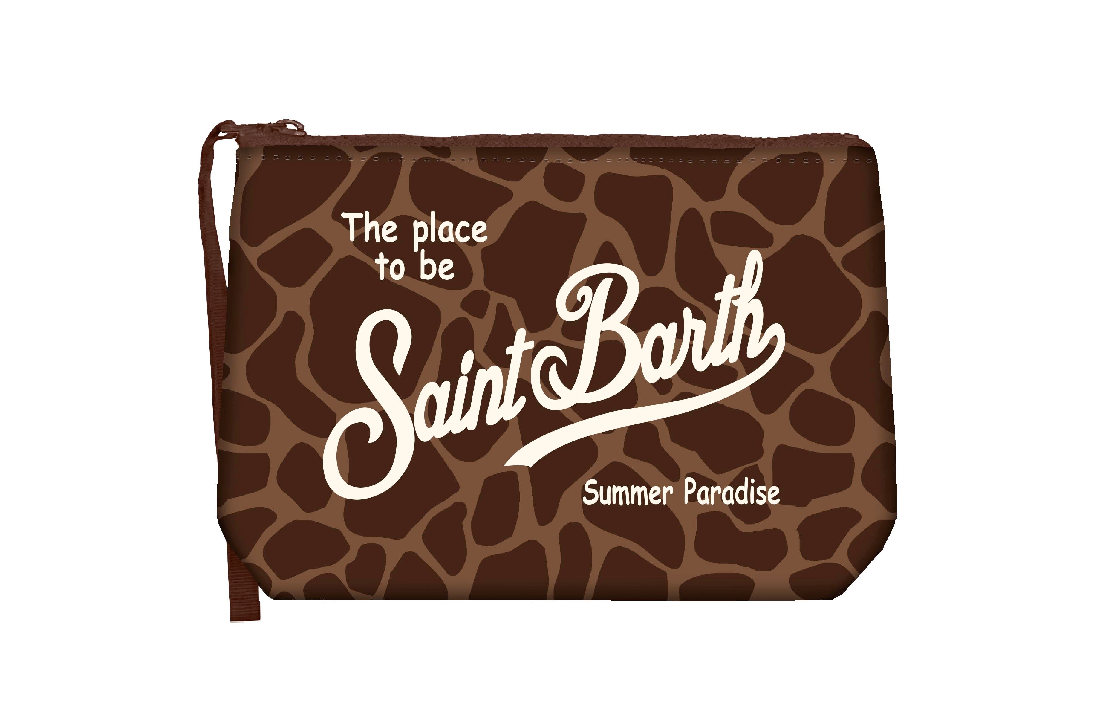 MC2 SAINT BARTH Pochette ALINE-Giraffe Skin Marrone