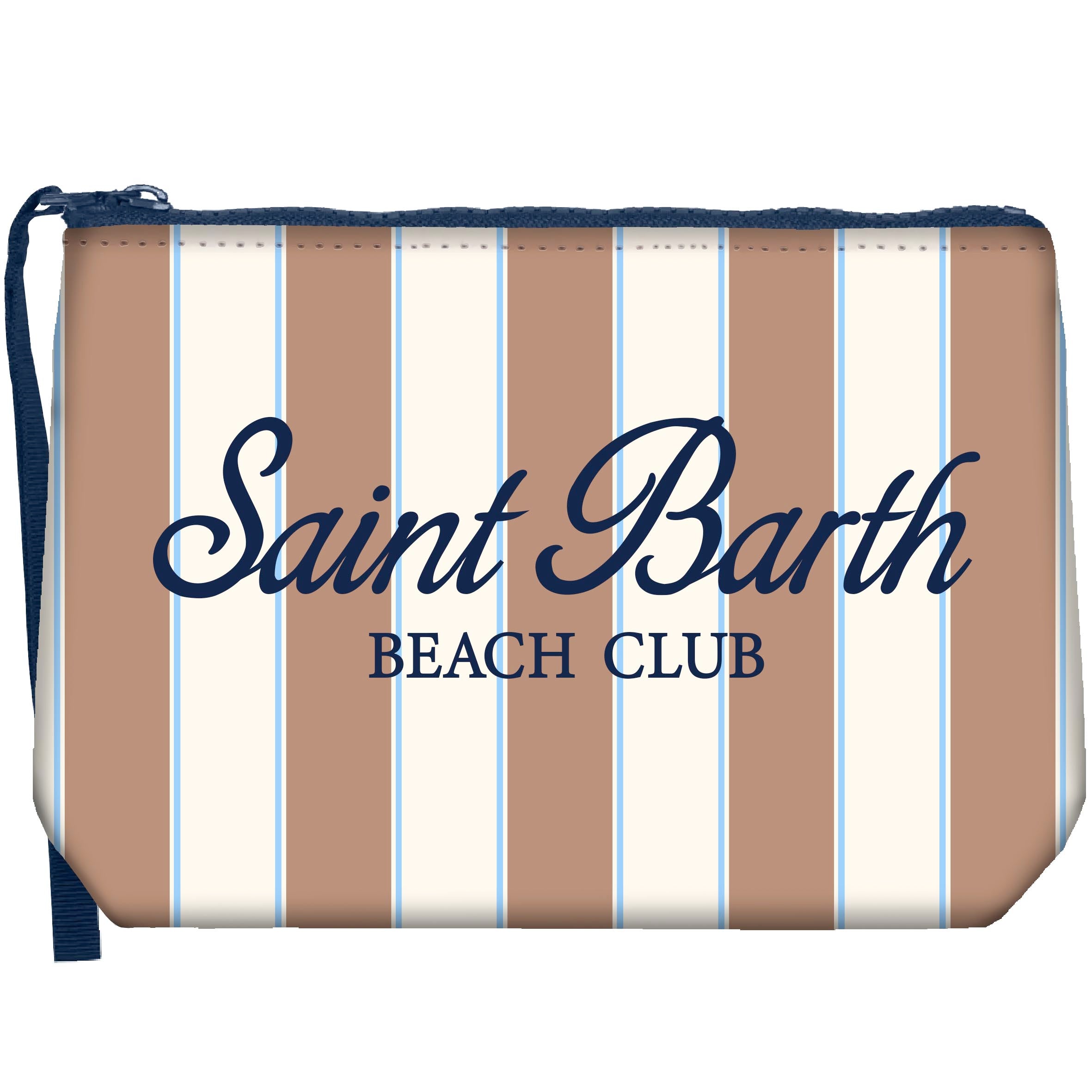 MC2 SAINT BARTH Pochette ALINE-Beach Stripes Marrone