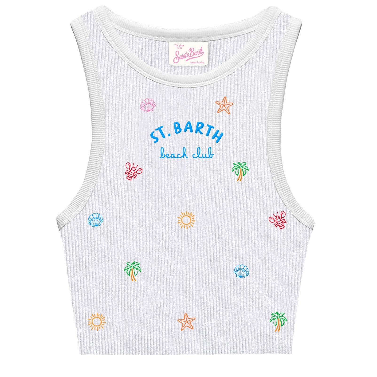MC2 SAINT BARTH Top Bambina Blue Jr-Sea Bianco