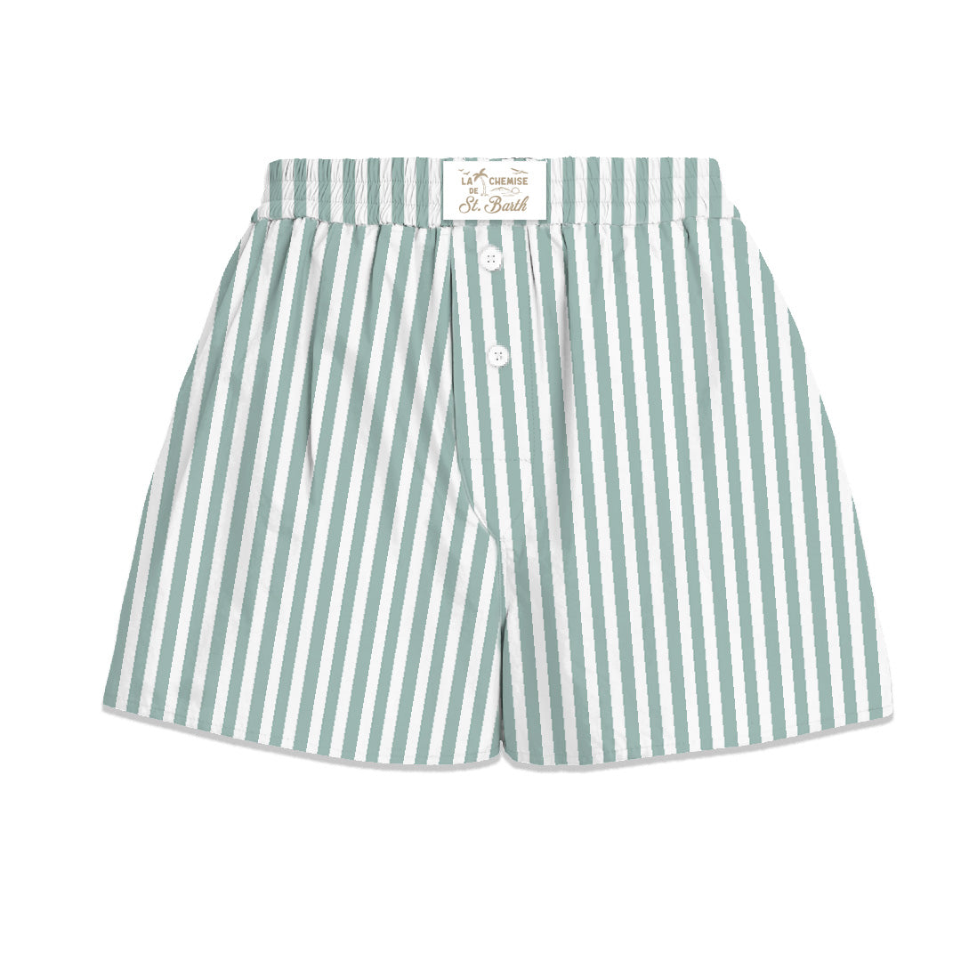 MC2 SAINT BARTH Shorts Donna Boxy-Stripes Verde Salvia