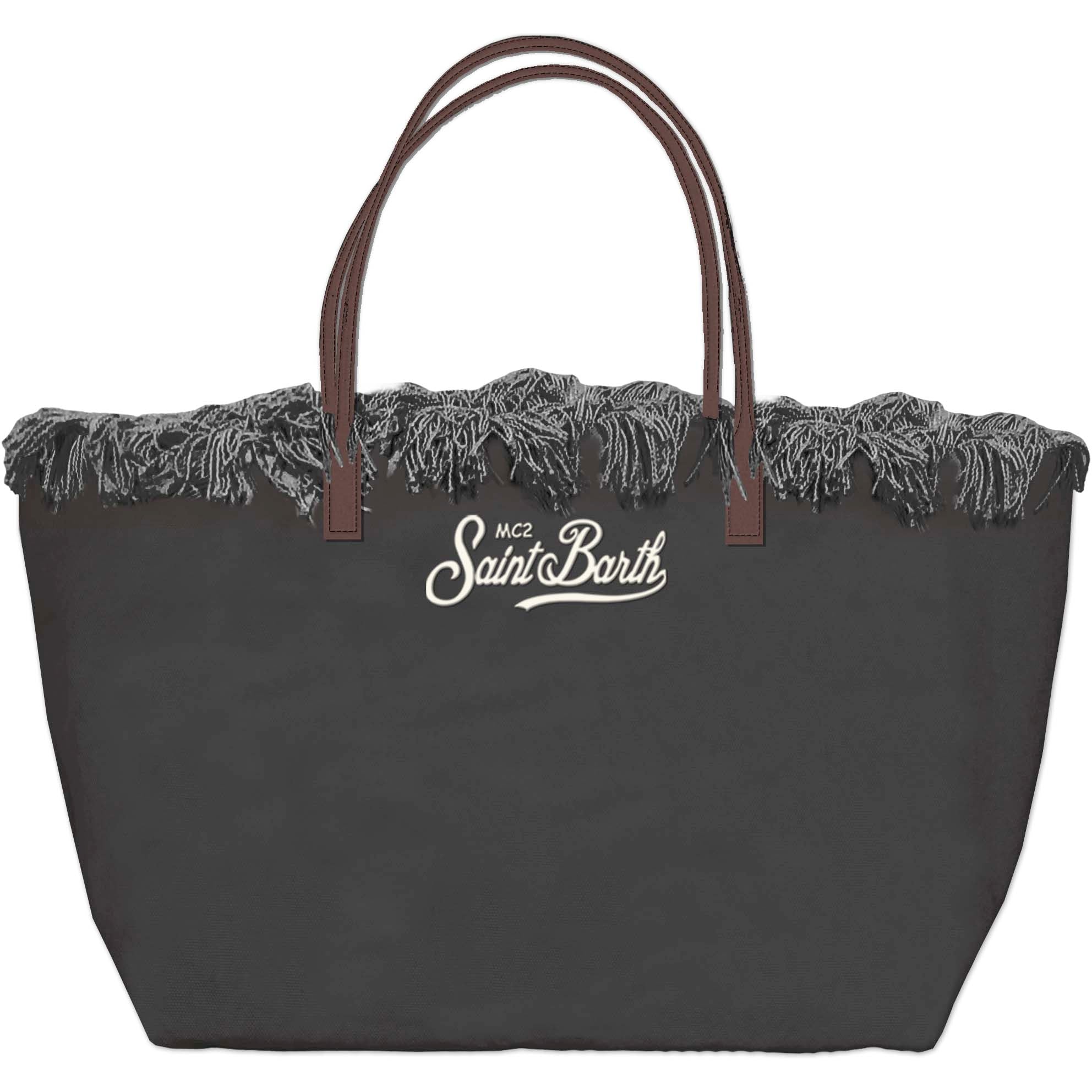 MC2 SAINT BARTH Borsa CITY BAG FRINGE-Nero