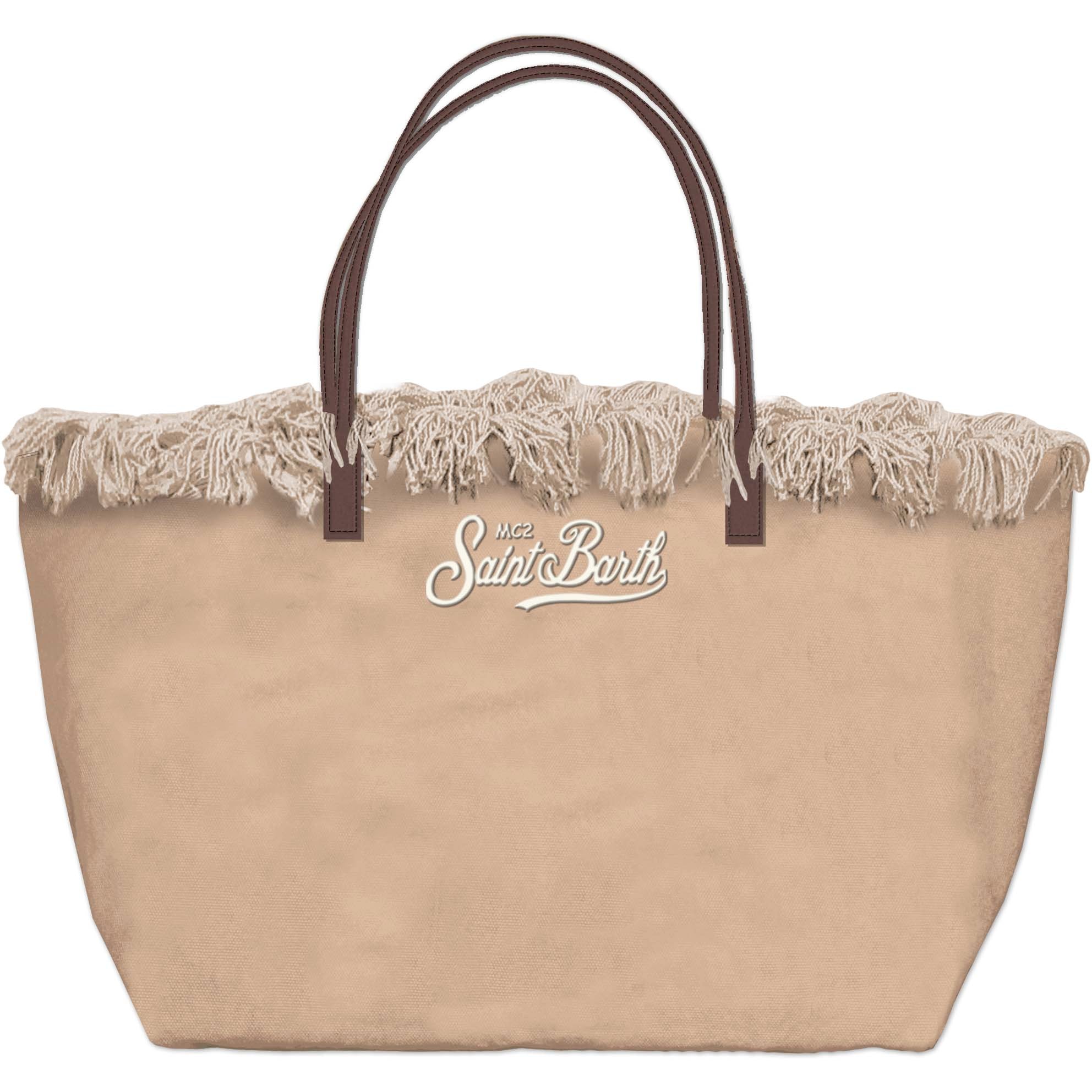 MC2 SAINT BARTH Borsa CITY BAG FRINGE-Beige