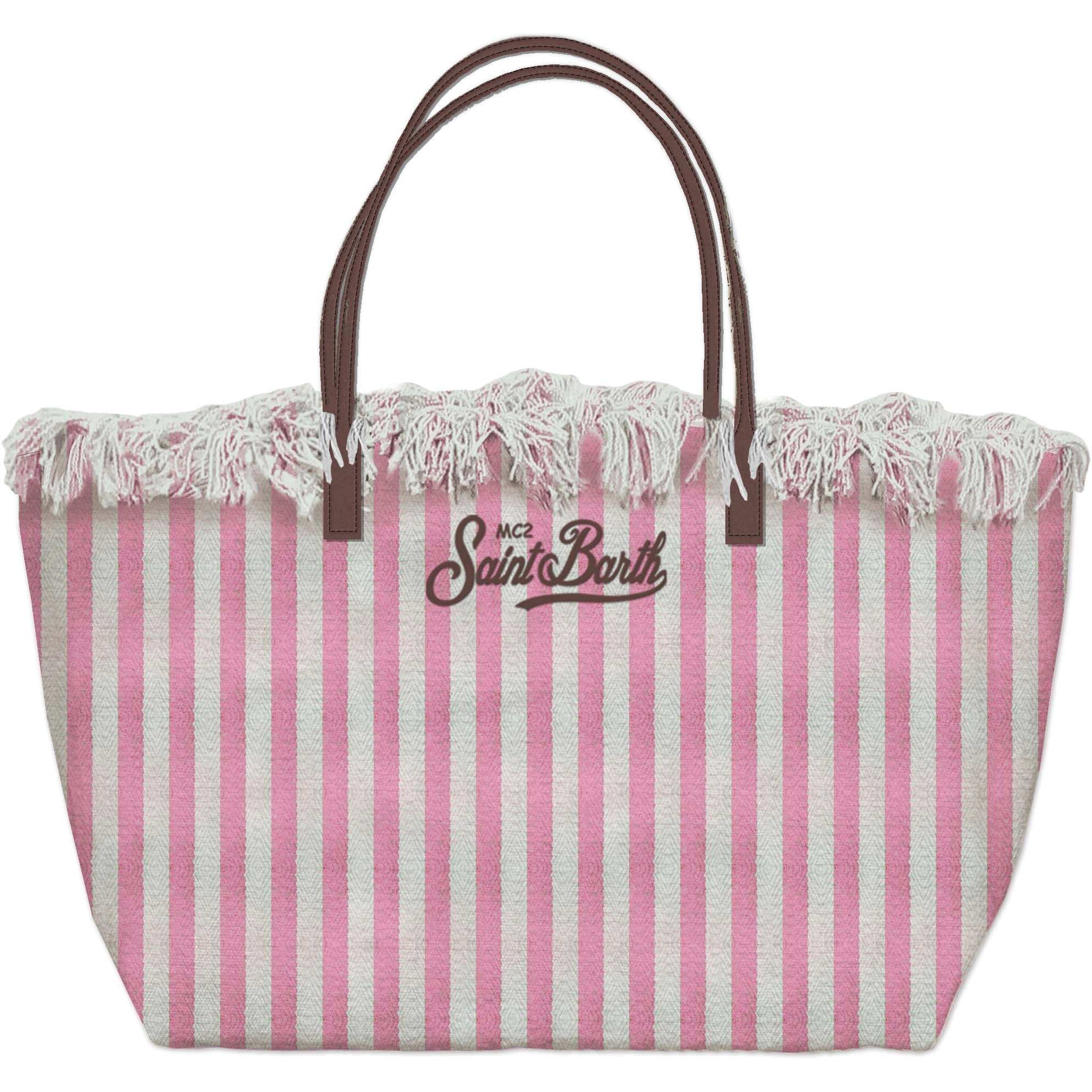 MC2 SAINT BARTH Borsa CITY BAG FRINGE-Stripes Rosa