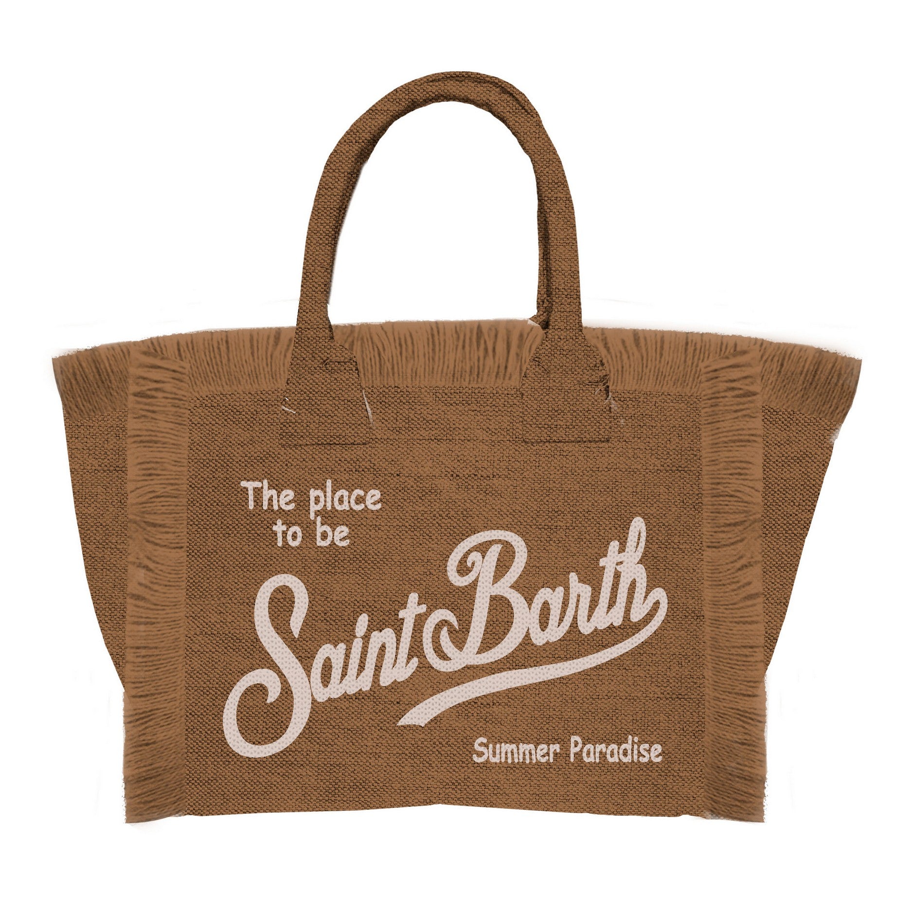 MC2 SAINT BARTH Borsa COLETTE LINEN-Marrone