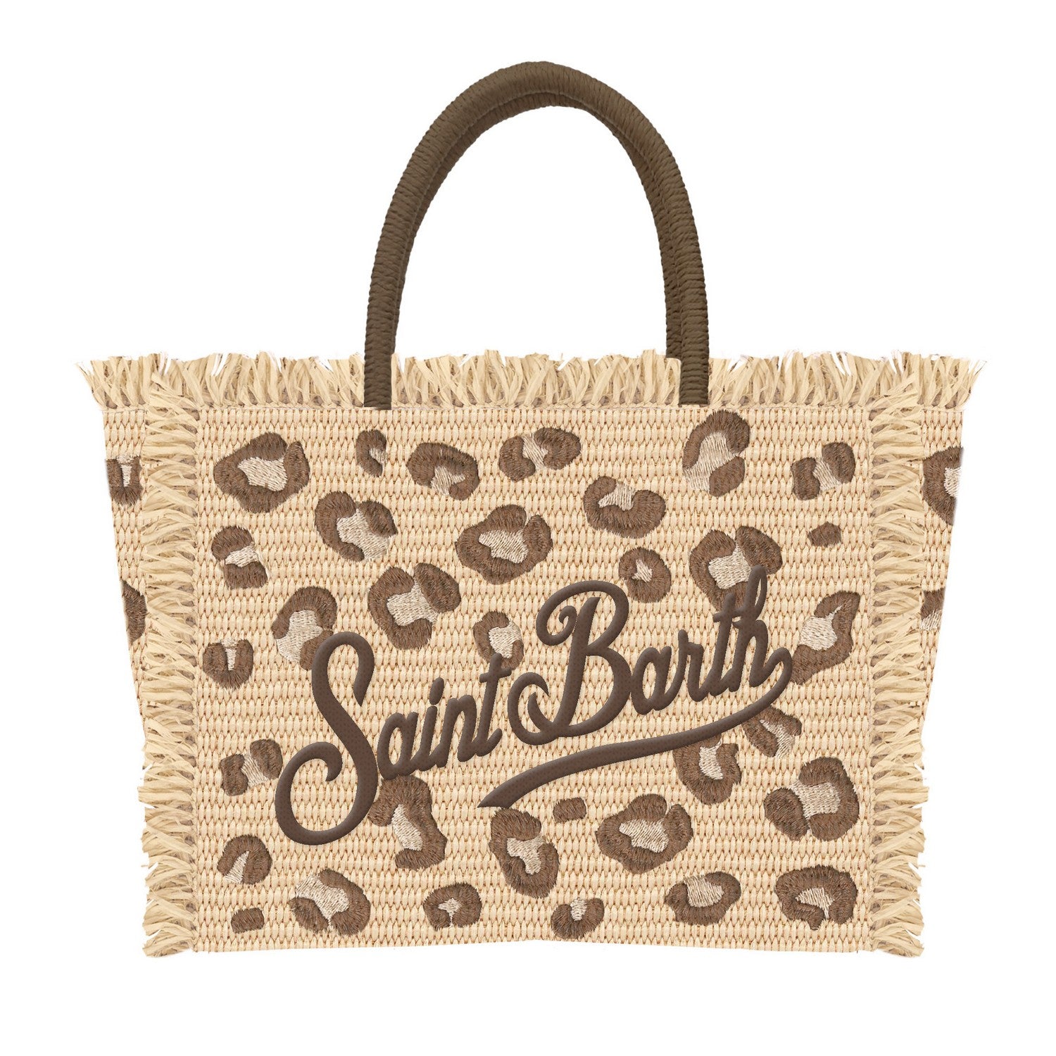 MC2 SAINT BARTH Borsa COLETTE STRAW N-Leopard Beige/Marrone