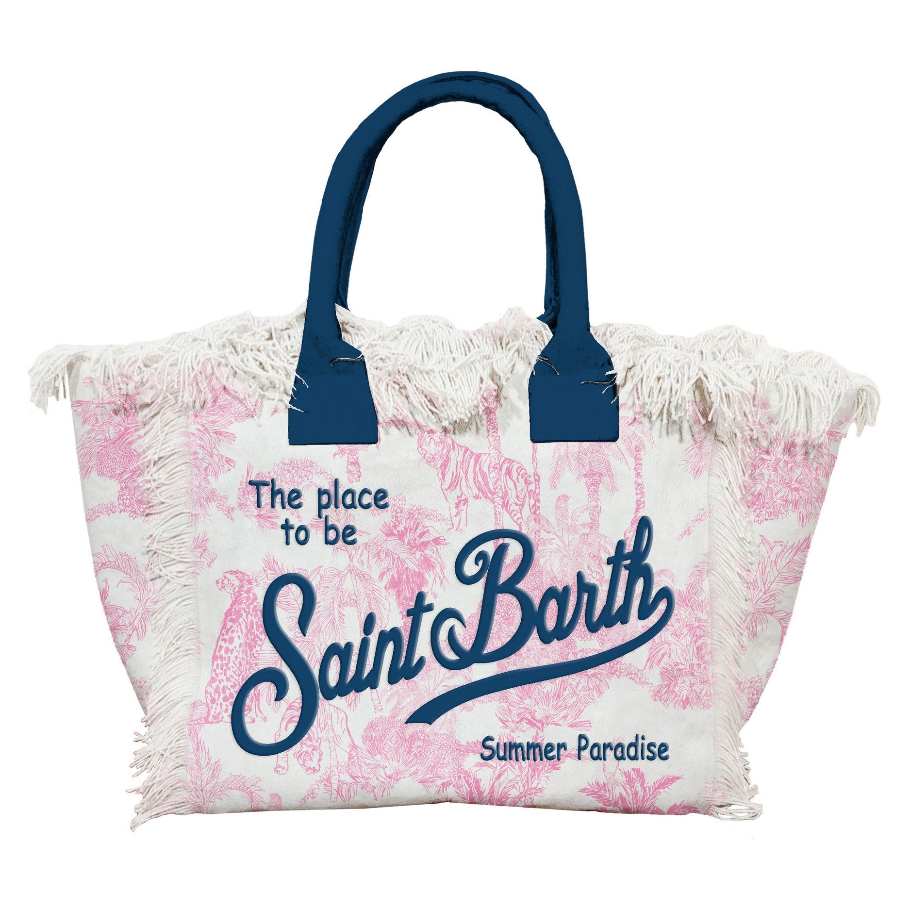 MC2 SAINT BARTH Borsa COLETTE-Jungle Bianco/Rosa