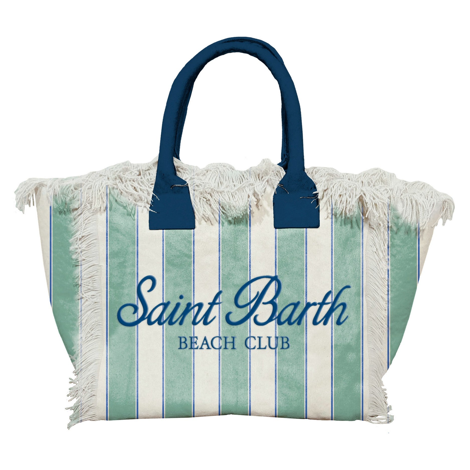 MC2 SAINT BARTH Borsa COLETTE-Beach Stripes Verde Salvia
