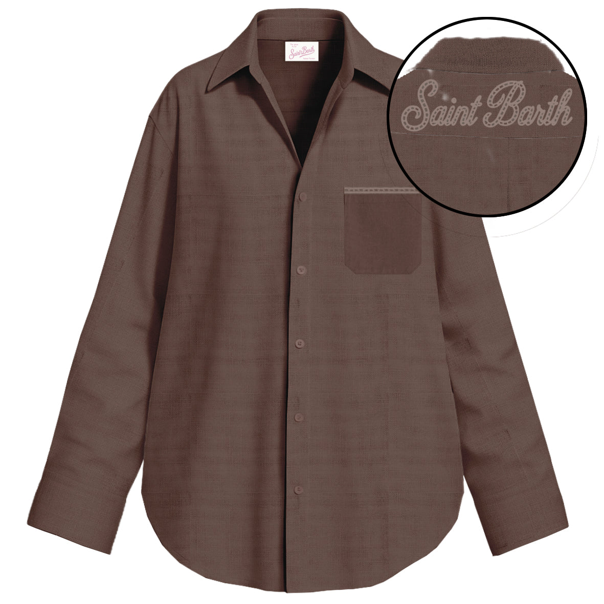 MC2 SAINT BARTH Camicia Donna Cristal Pocket-Marrone