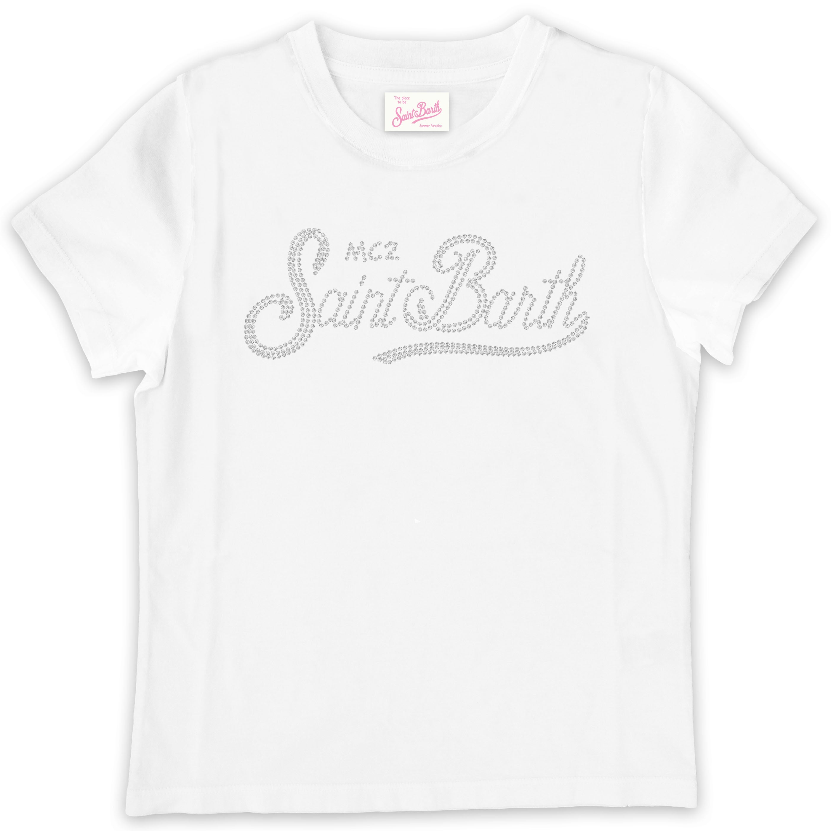 MC2 SAINT BARTH T-Shirt Bambina Elly-Strass Bianco