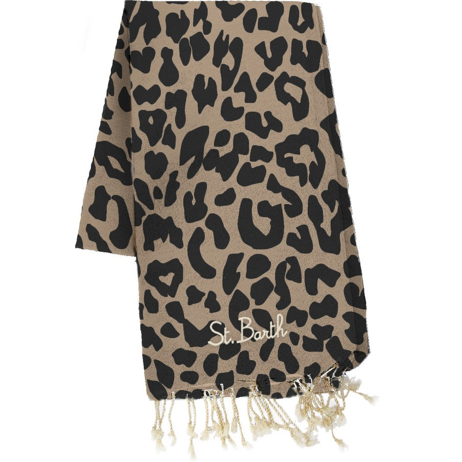 MC2 SAINT BARTH Telo MAre FOUTAS J N-Leopard Beige/Nero