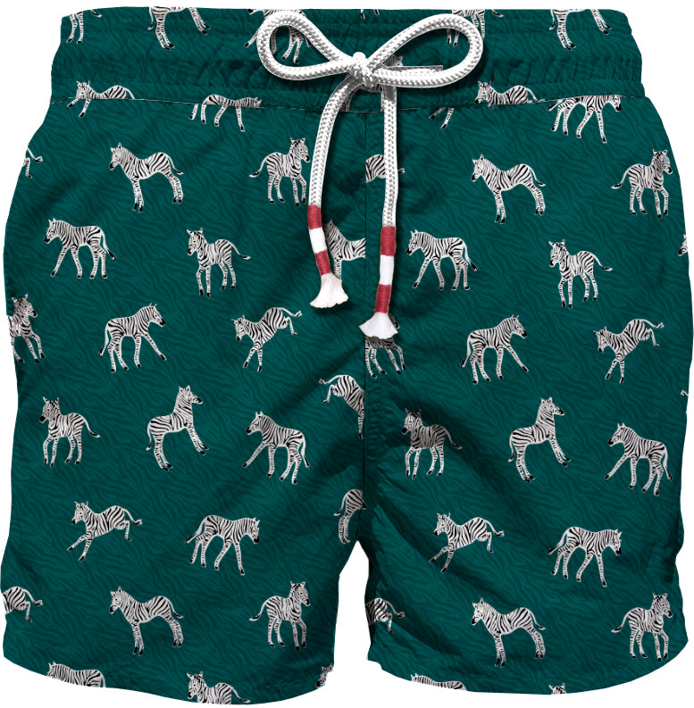 MC2 SAINT BARTH Costume Boxer Uomo LIGHTING 70-Zebra Mania British Green