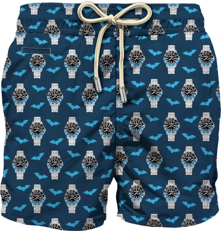 MC2 SAINT BARTH Costume Boxer Uomo LIGHTING MICRO FANTASY-Bat O'Clock Navy
