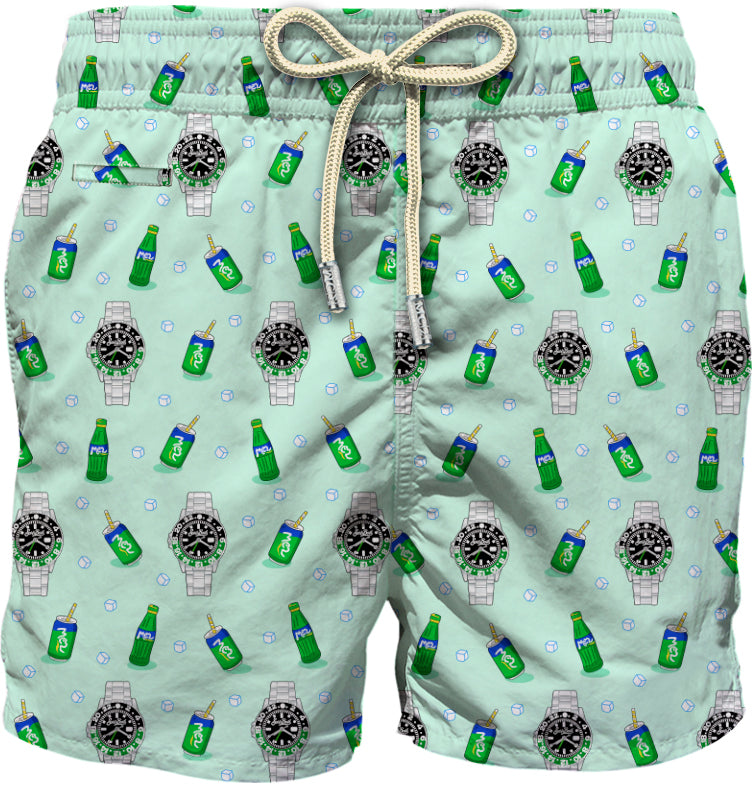MC2 SAINT BARTH Costume Boxer Uomo LIGHTING MICRO FANTASY-Left Watch Verde