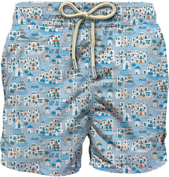 MC2 SAINT BARTH Costume Boxer Uomo LIGHTING MICRO FANTASY-Mykonos Azzurro
