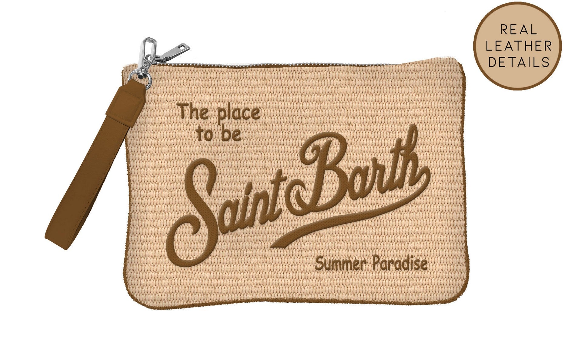 MC2 SAINT BARTH Pochette PARISIENNE STRAW-Beige/Marrone