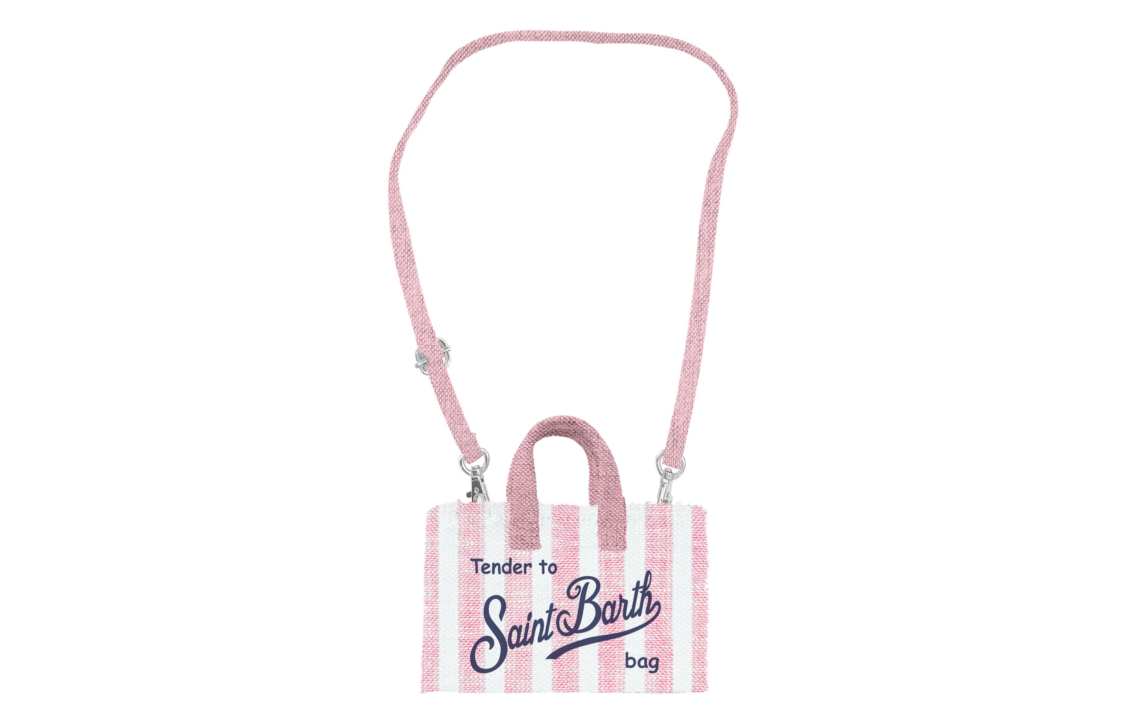 MC2 SAINT BARTH Borsa Porta Cellulare-Linen Stripes Rosa
