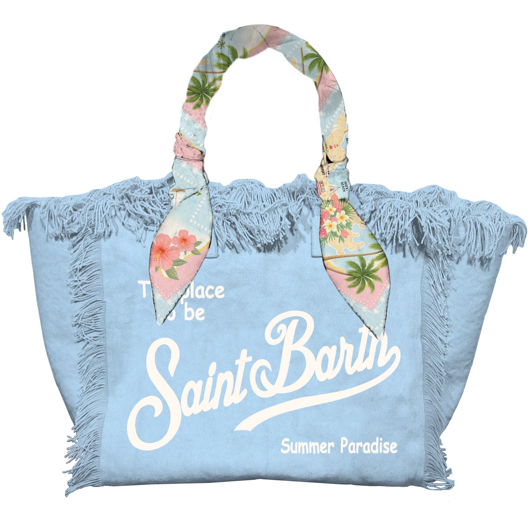 MC2 SAINT BARTH Borsa VANITY FOULARD-Azzurro