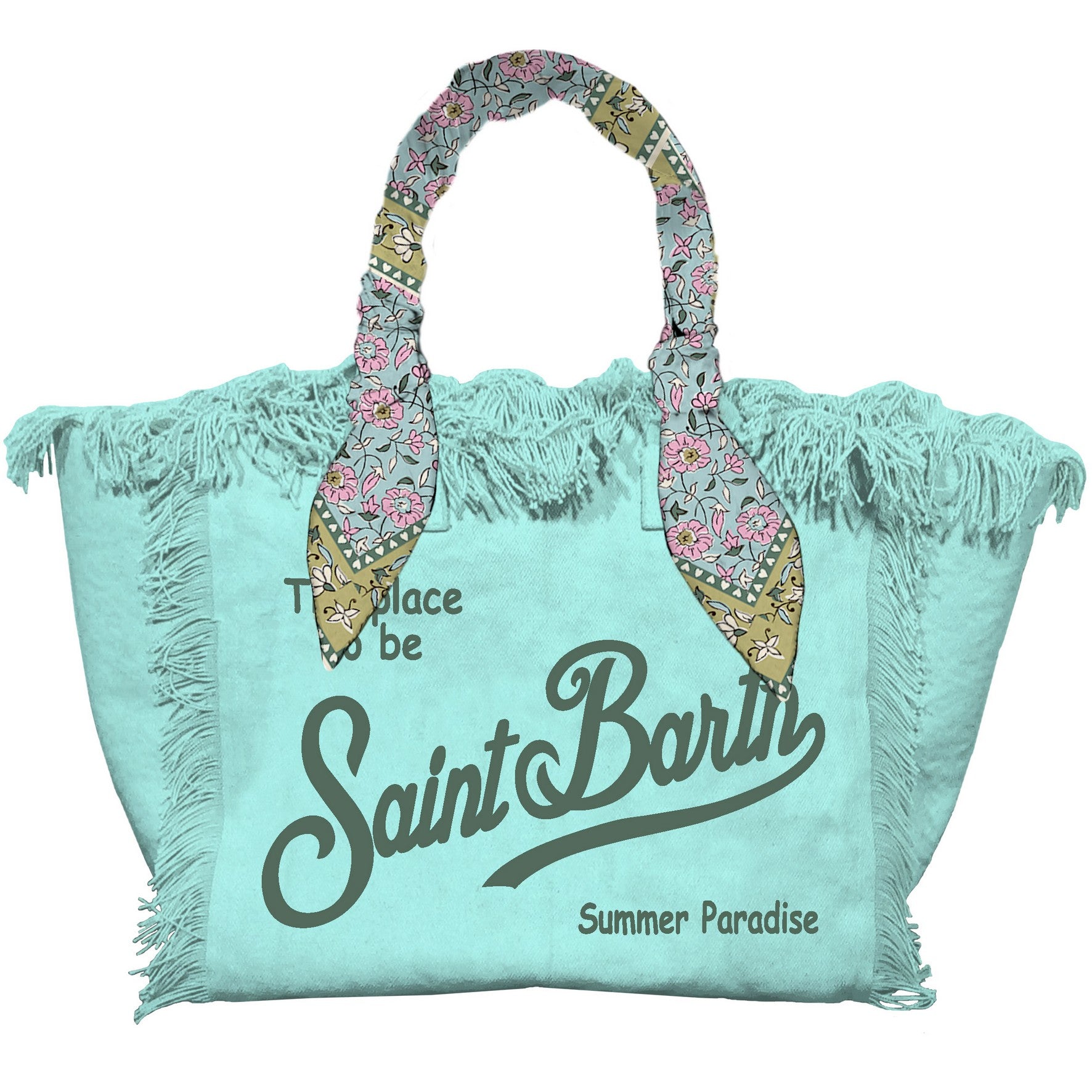 MC2 SAINT BARTH Borsa VANITY FOULARD-Verde Acqua