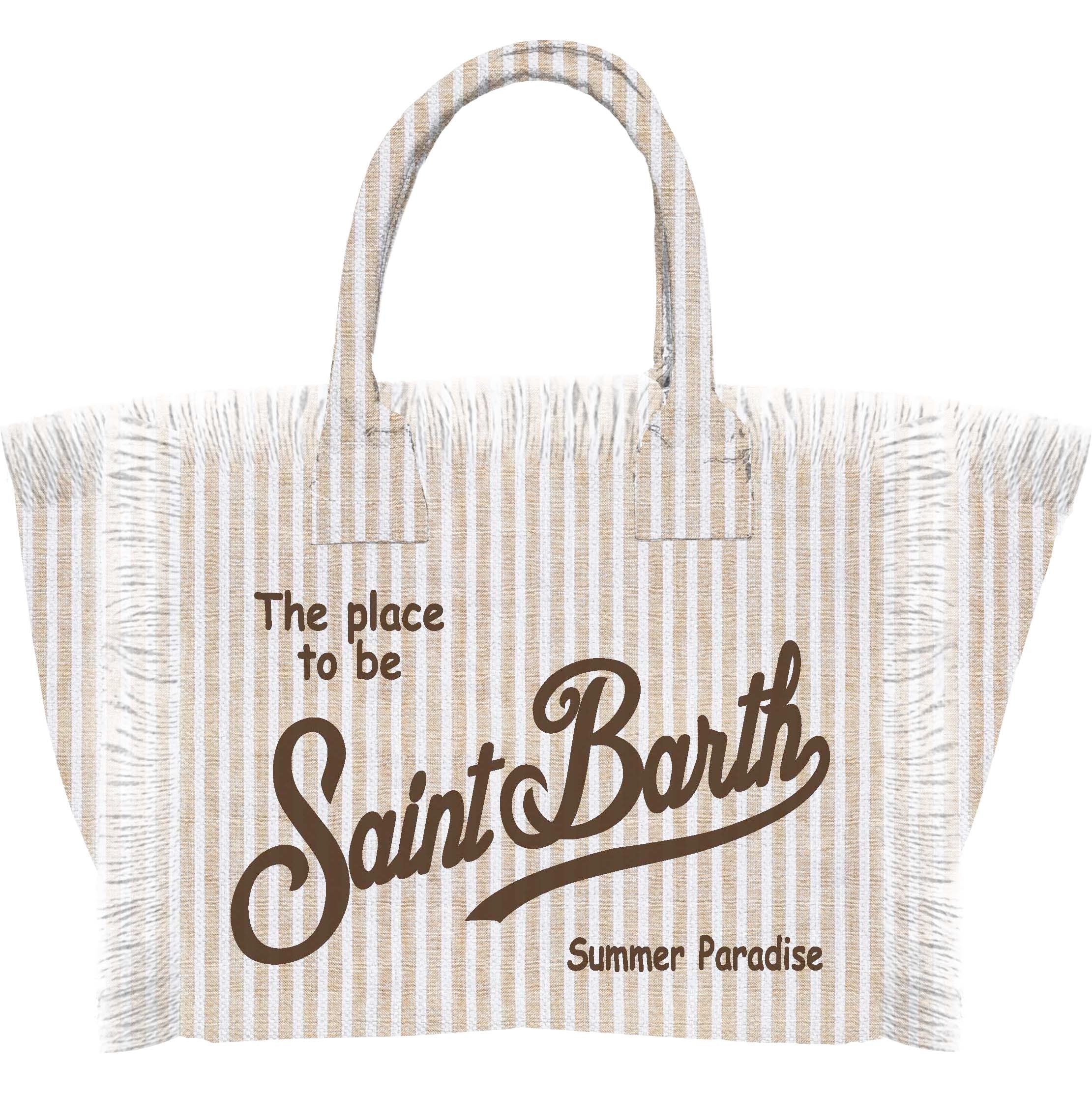 MC2 SAINT BARTH Borsa VANITY LINEN-Stripes Beige