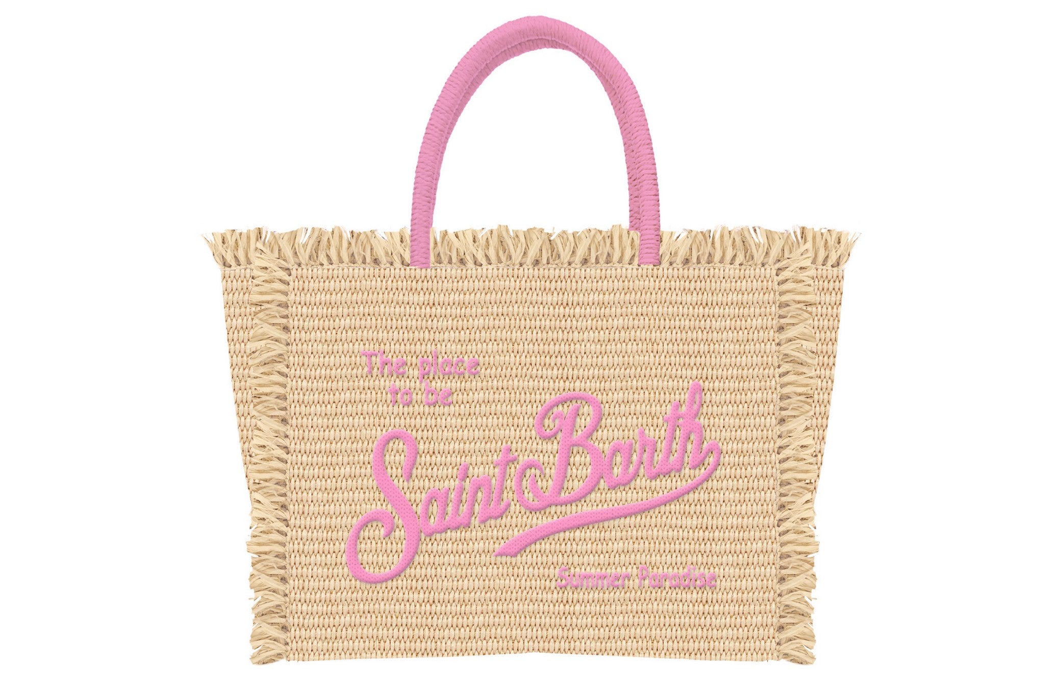 MC2 SAINT BARTH Borsa VANITY MINI STRAW N-Beige/Rosa