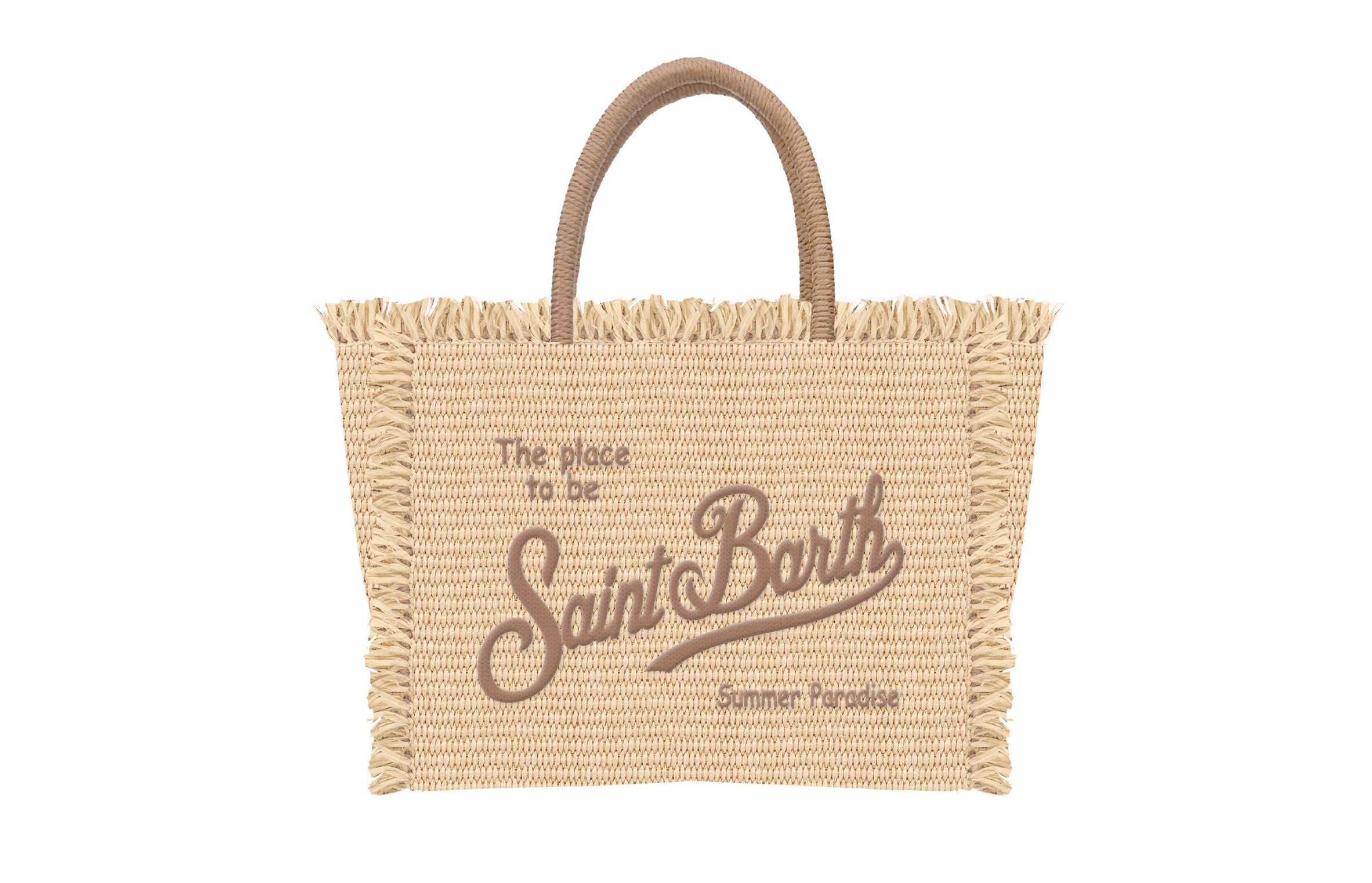 MC2 SAINT BARTH Borsa VANITY MICRO STRAW-Beige/Marrone