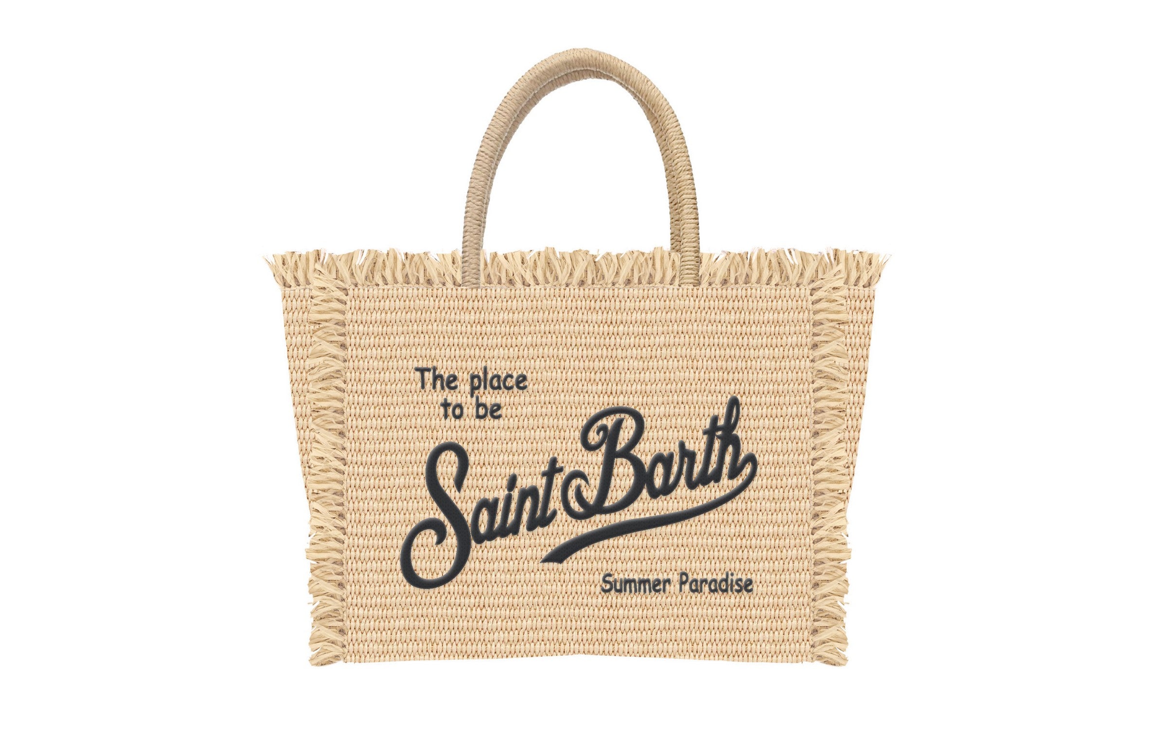 MC2 SAINT BARTH Borsa VANITY MICRO STRAW-Beige/Nero