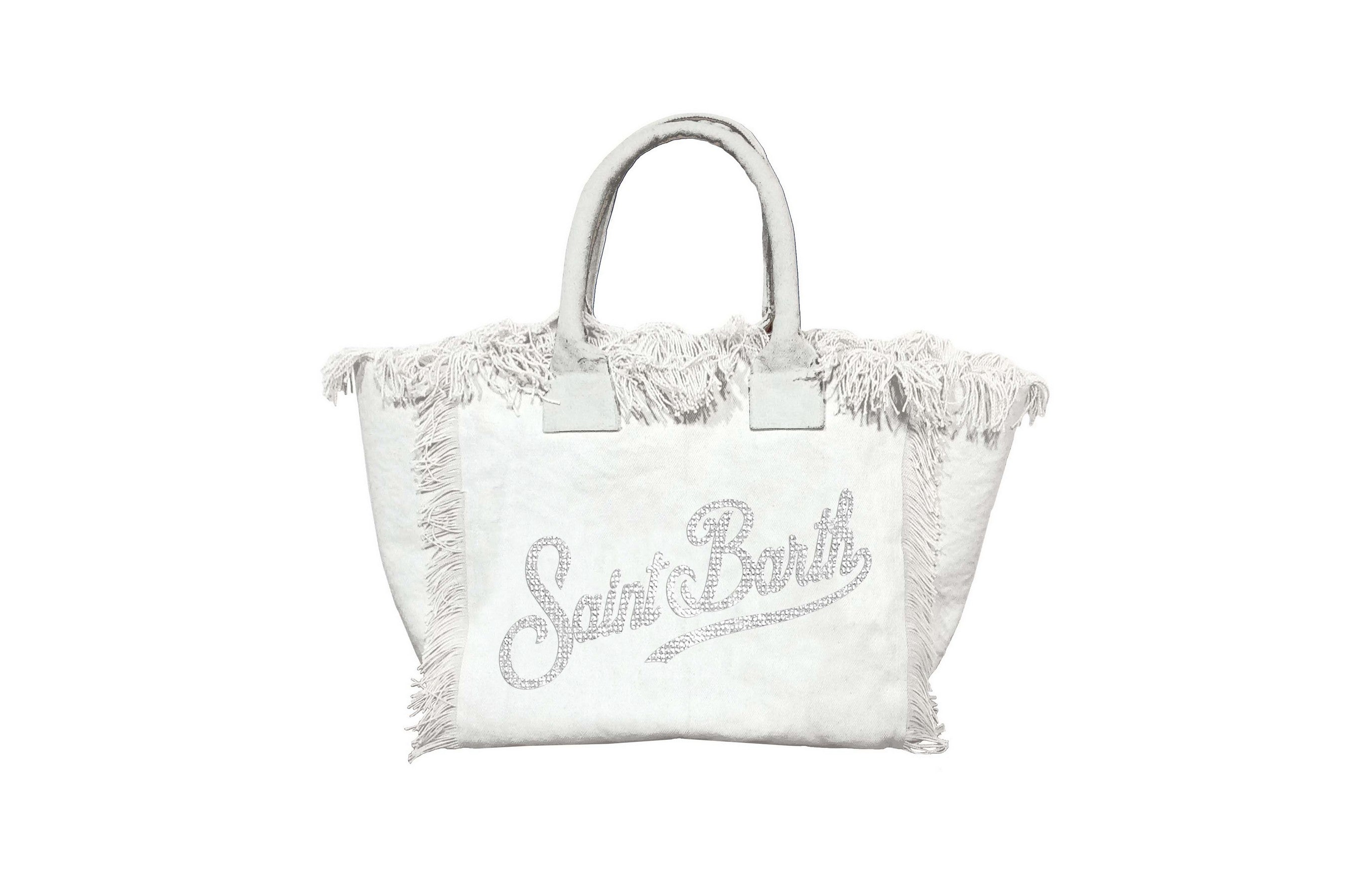 MC2 SAINT BARTH Borsa VANITY MINI-Strass Bianco