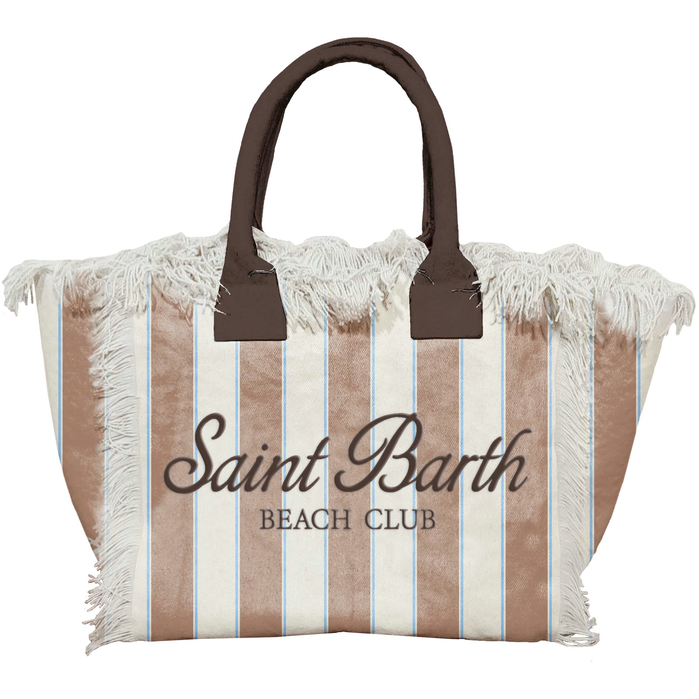 MC2 SAINT BARTH Borsa VANITY-Beach Stripes Marrone