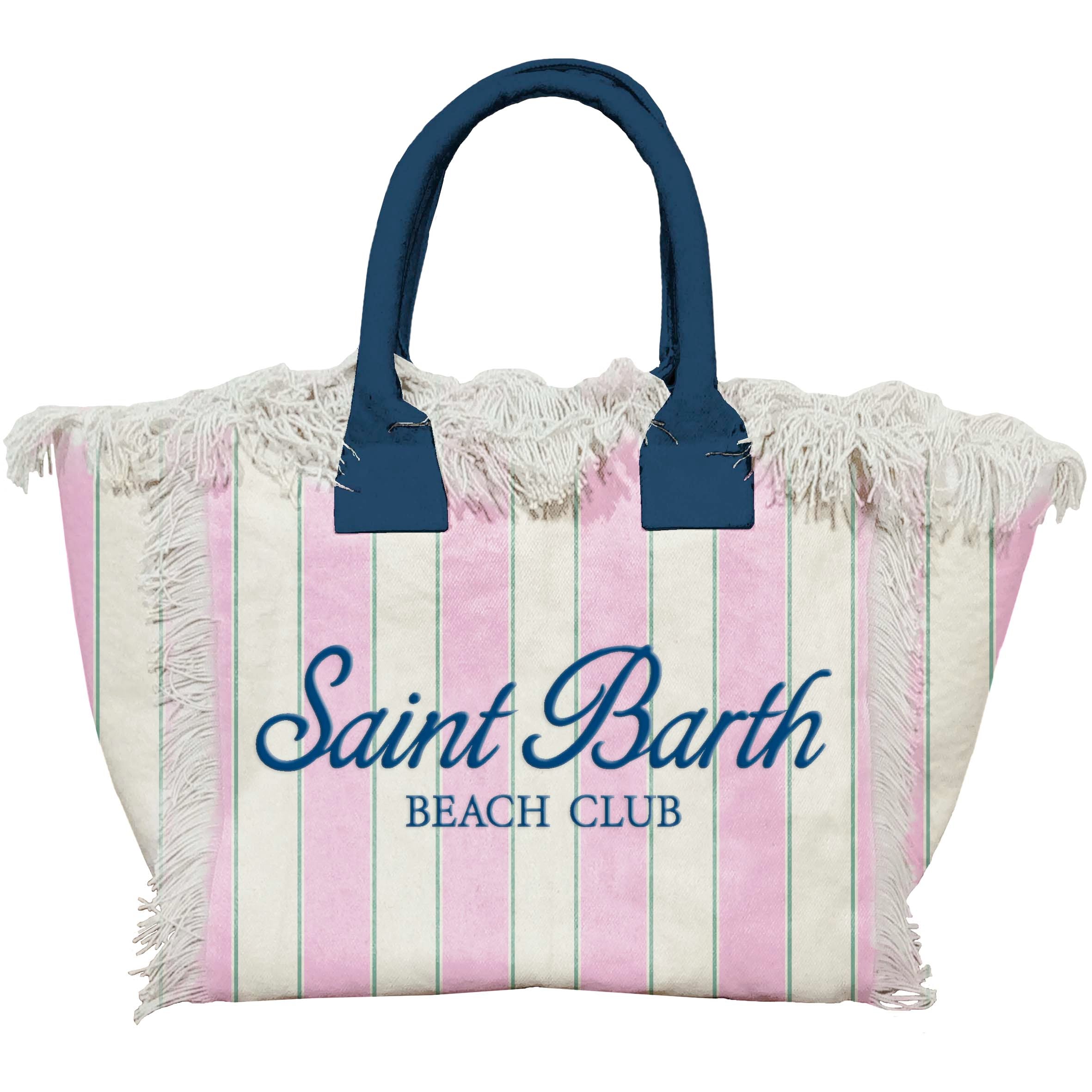 MC2 SAINT BARTH Borsa VANITY-Beach Stripes Rosa/Navy