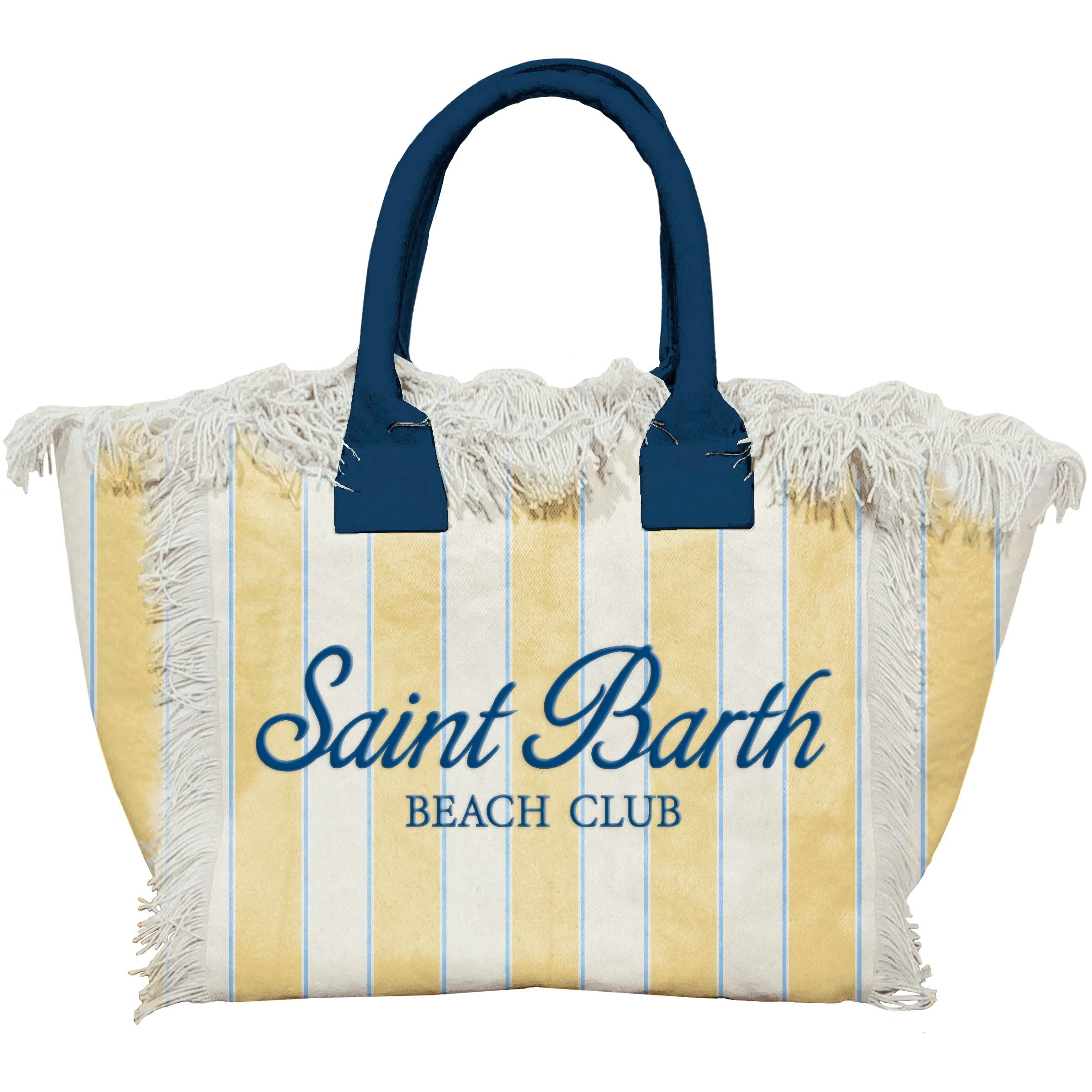 MC2 SAINT BARTH Borsa VANITY-Beach Stripes Giallo/Navy