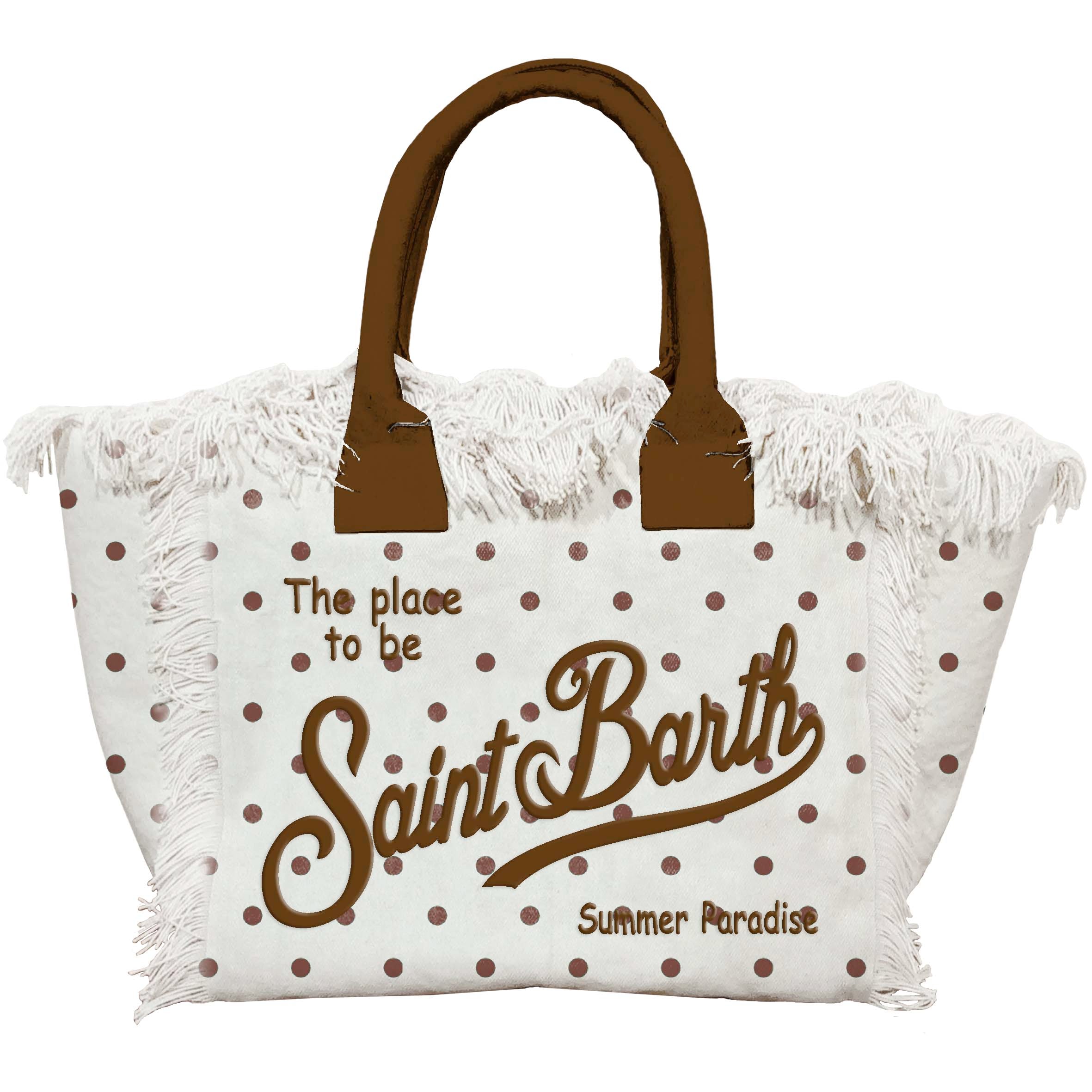 MC2 SAINT BARTH Borsa VANITY-Pois Panna/Marrone