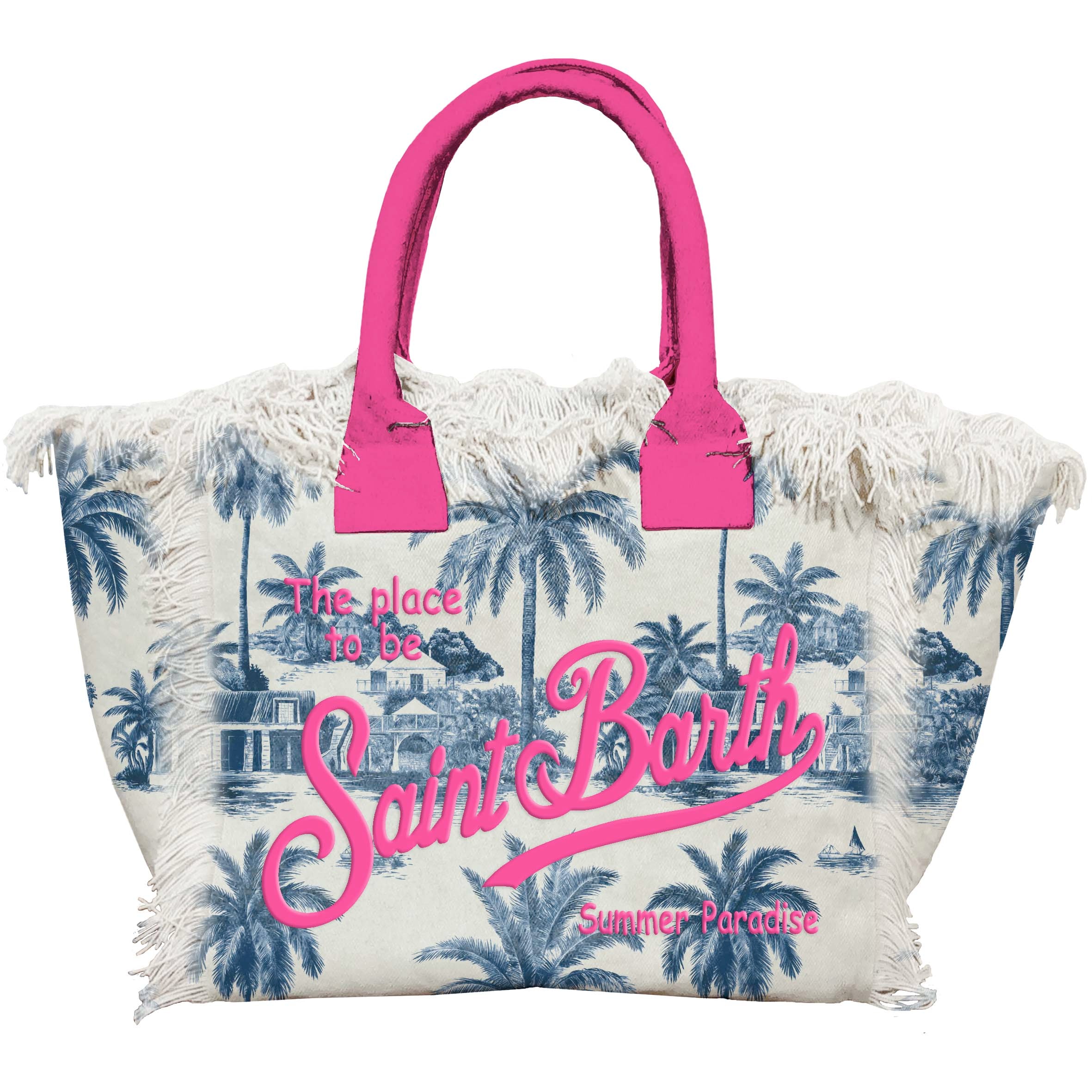 MC2 SAINT BARTH Borsa VANITY-Jouy Navy/Bianco/Fucsia