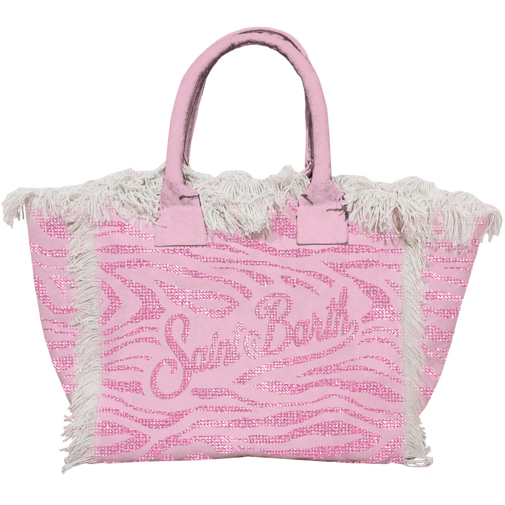 MC2 SAINT BARTH Borsa VANITY-Strass Zebra Rosa