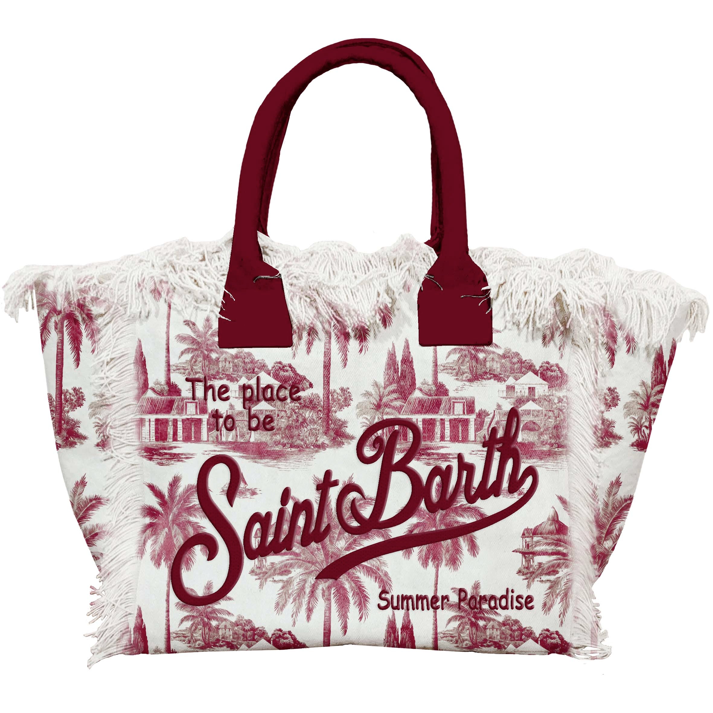 MC2 SAINT BARTH Borsa VANITY-Jouy Bianco/Bordeaux