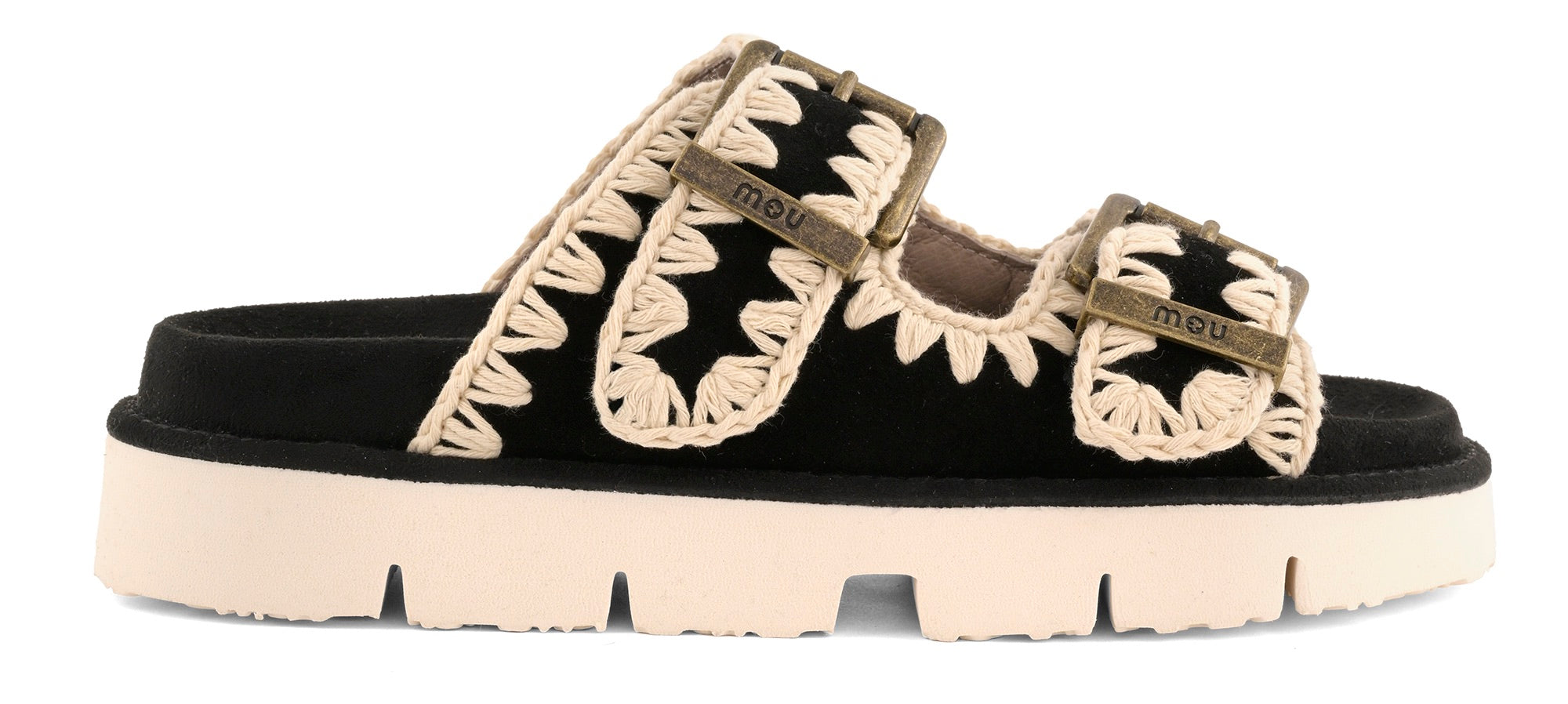 MOU Sandalo Donna BIO TWO BUCKLES-Black/White