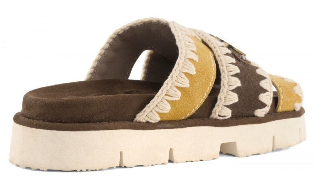 MOU Sandalo Donna BIO BICOLOR METAL LOG-Deep Brown