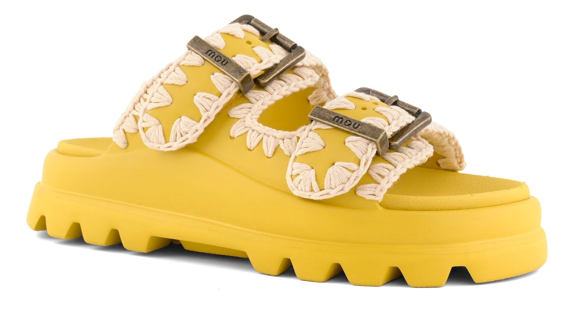 MOU Ciabatta Donna EVA ONE PIECE SLIDE TWO BUCKLE-Curcuma