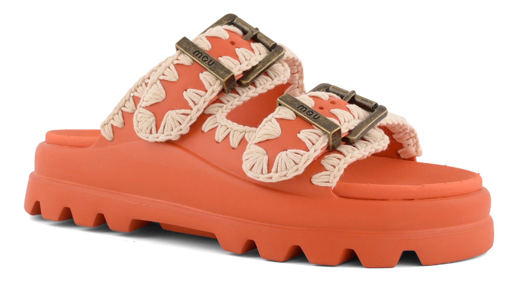 MOU Ciabatta Donna EVA ONE PIECE SLIDE TWO BUCKLE-Deep Orange